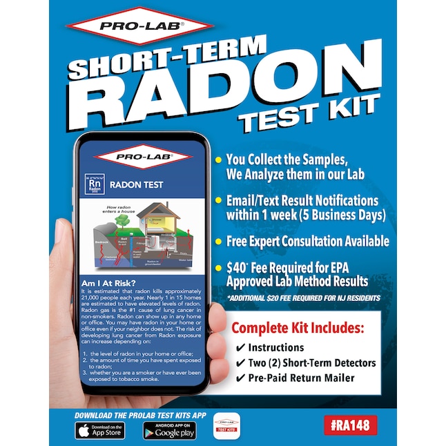 PRO-LAB Radon Gas Test Kit - Easy to Use, Reliable Results in 48 Hours -  Includes 2 Detectors - Clear Finish - Protect Your Home from Radon Gas