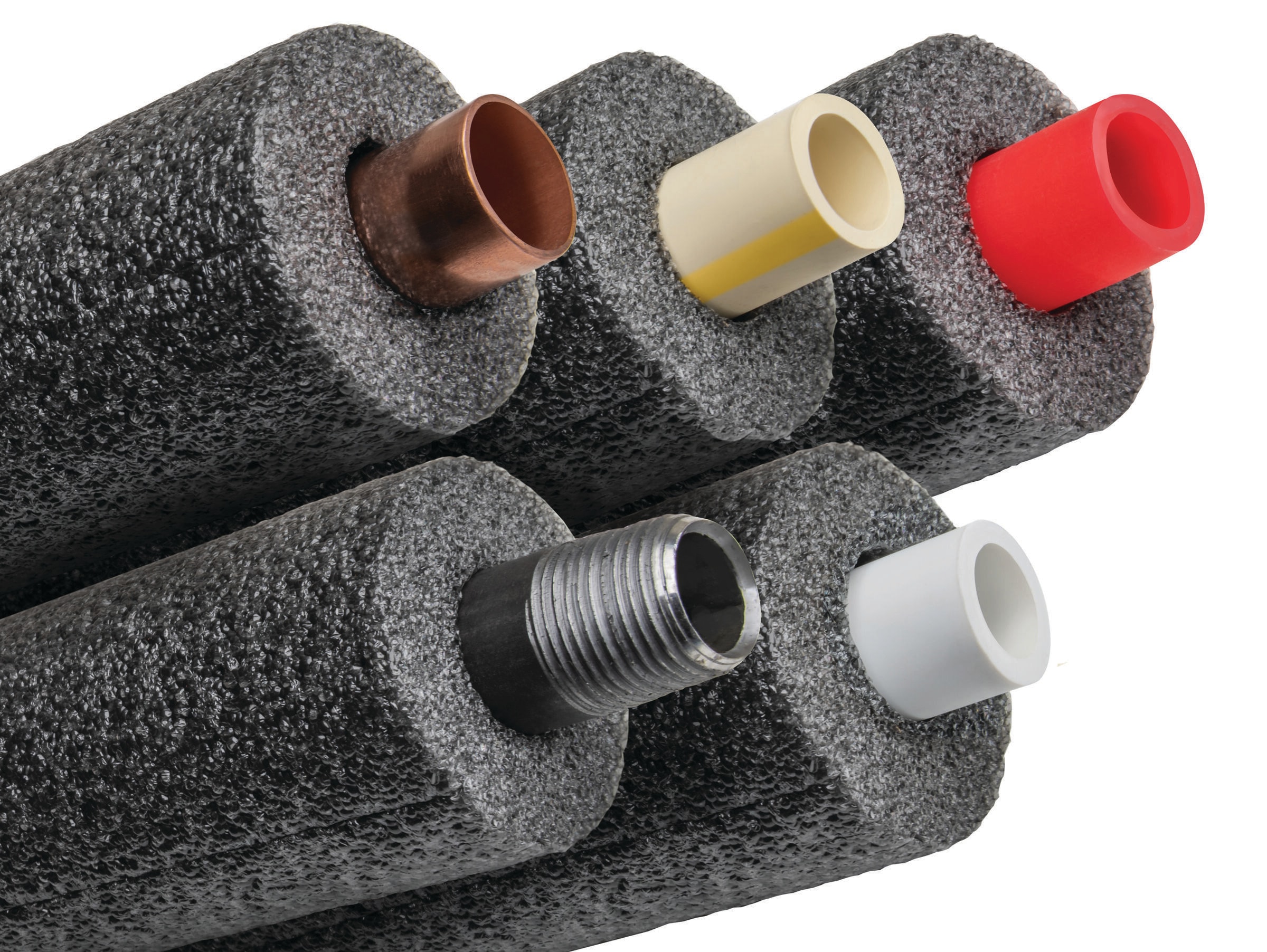 3-1/2Black Foam Rubber Pipe Insulation , Ac Pipe Insulation Material  Custom Size