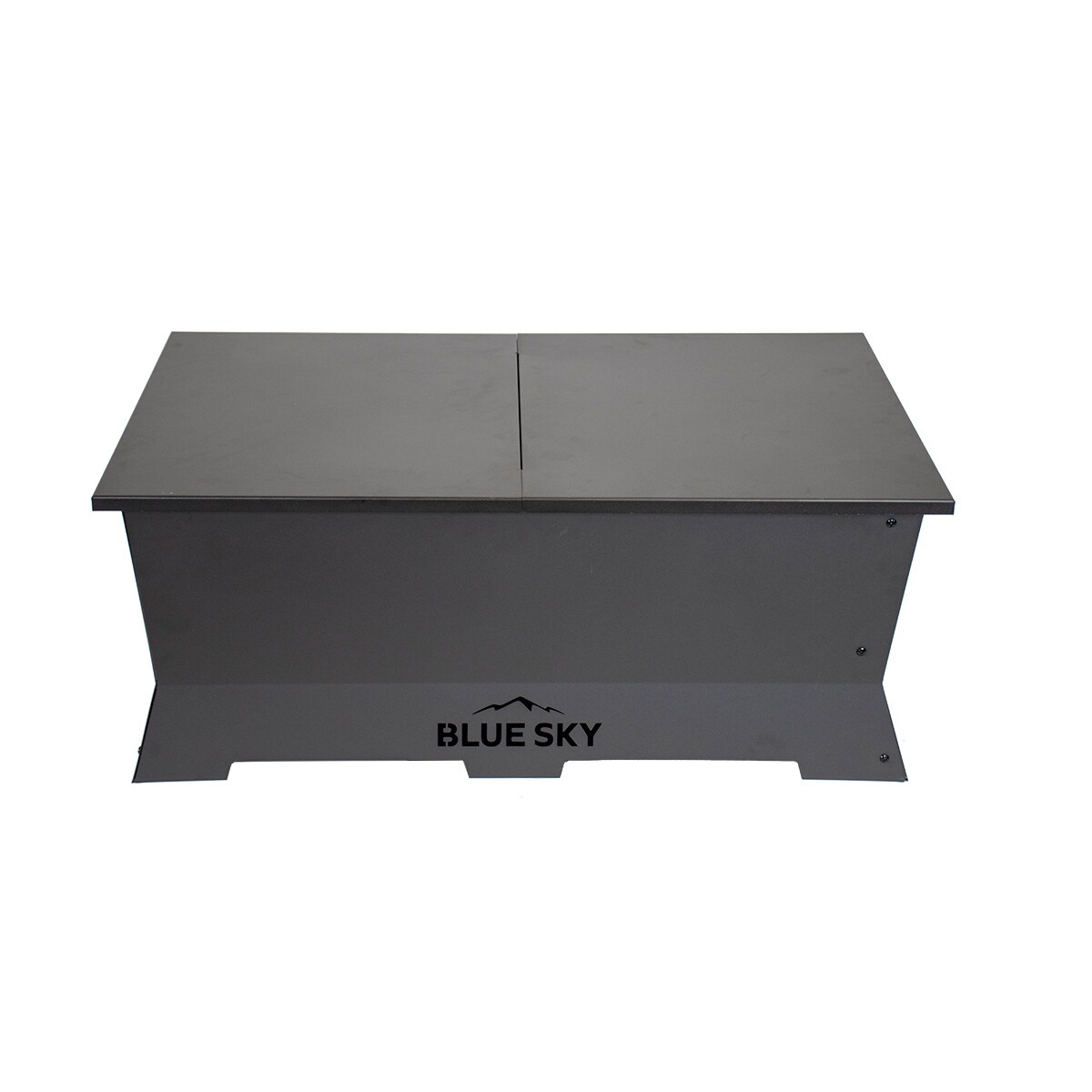 Black Steel Rectangle Fire Pit Lid with Drainage Design