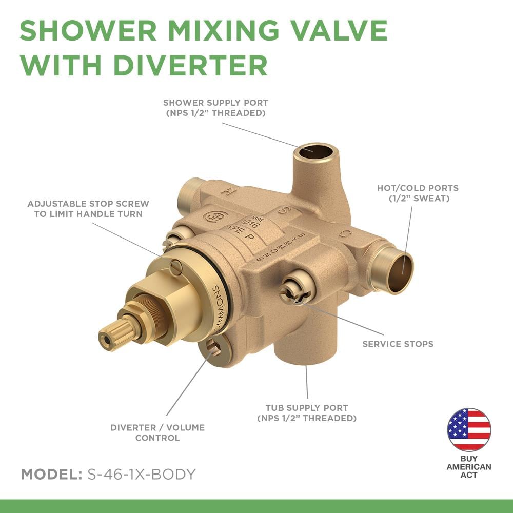 Symmons S-46-1X-BODY Shower-Valves - View #2