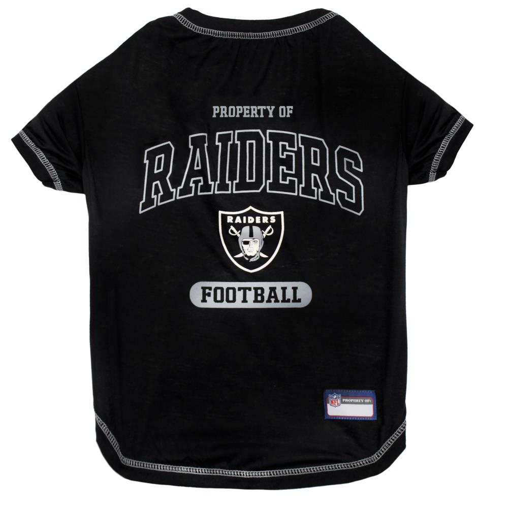 Oakland Raiders Black T-shirt for Small Pets - Officially Licensed NFL Apparel Cotton | - Pets First OAK-4014-SM