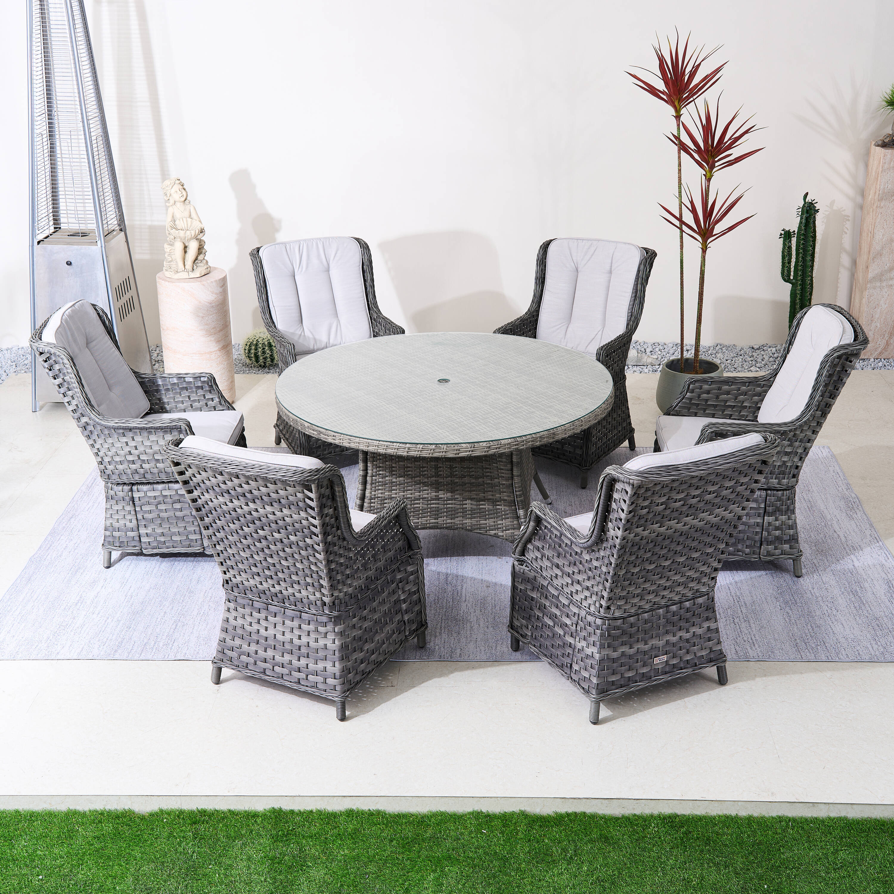Direct Wicker DWD-6-010&1122-GR Patio-Dining-Sets - View #11