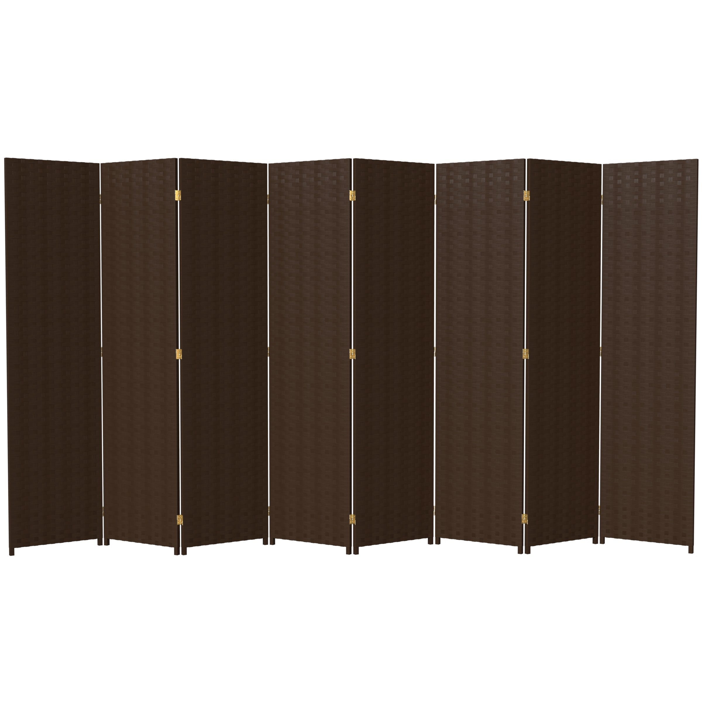 Red Lantern SSFIBER-8P-DMOC 8 -Panel Dark mocha Rattan Folding Transitional Style Room Divider