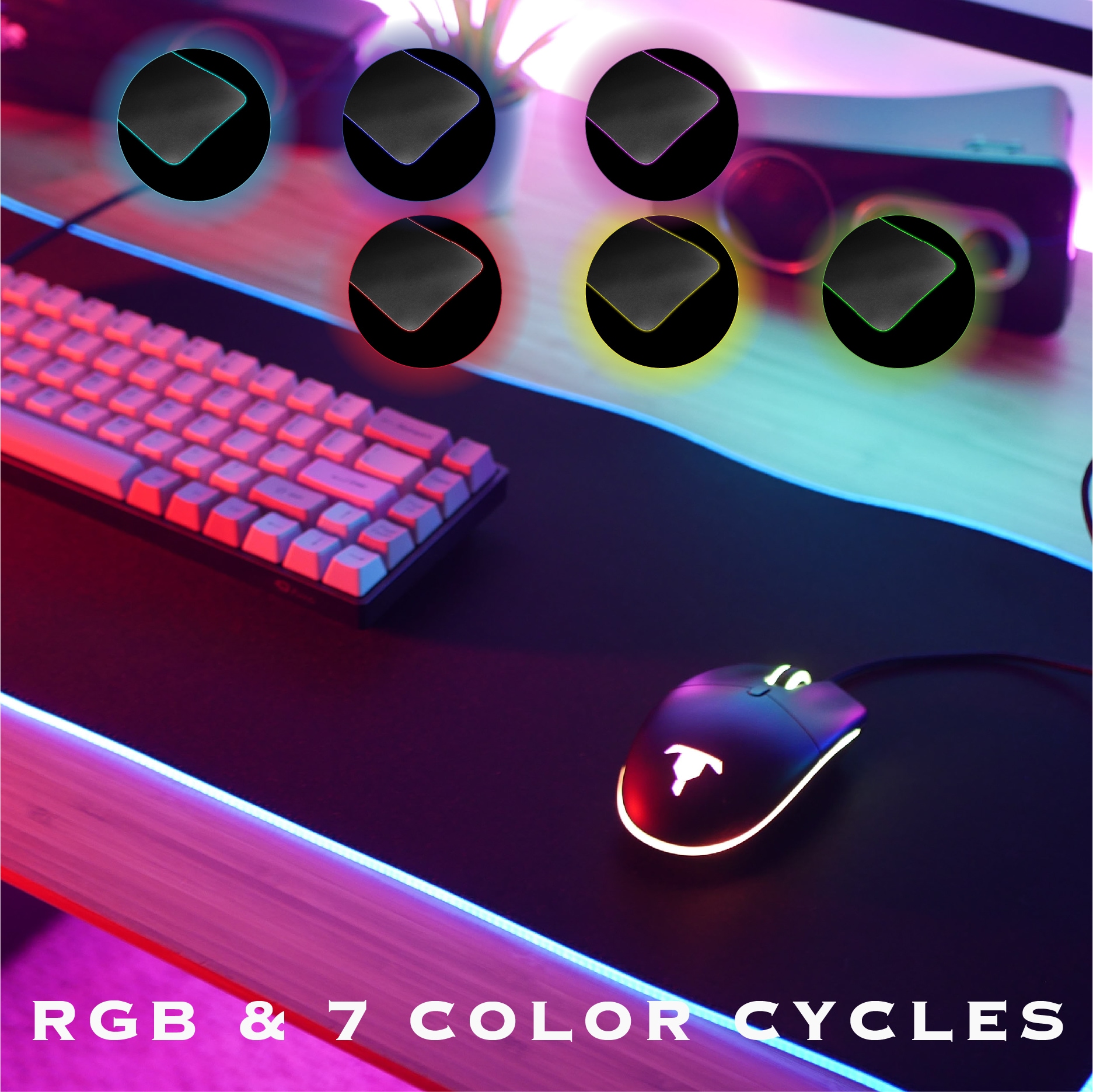 Live Tech Sunny RGB Gaming Mouse Pad Computer Laptop Mouse Pad Mat