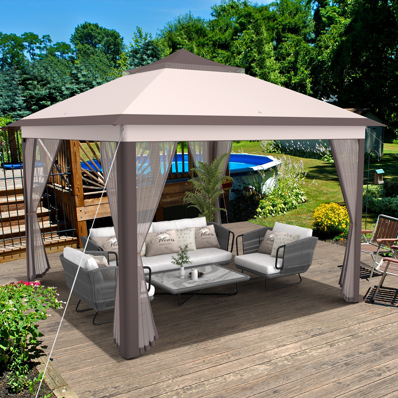 Clihome DP-93CH107W Wood-Resin-Gazebos - View #2
