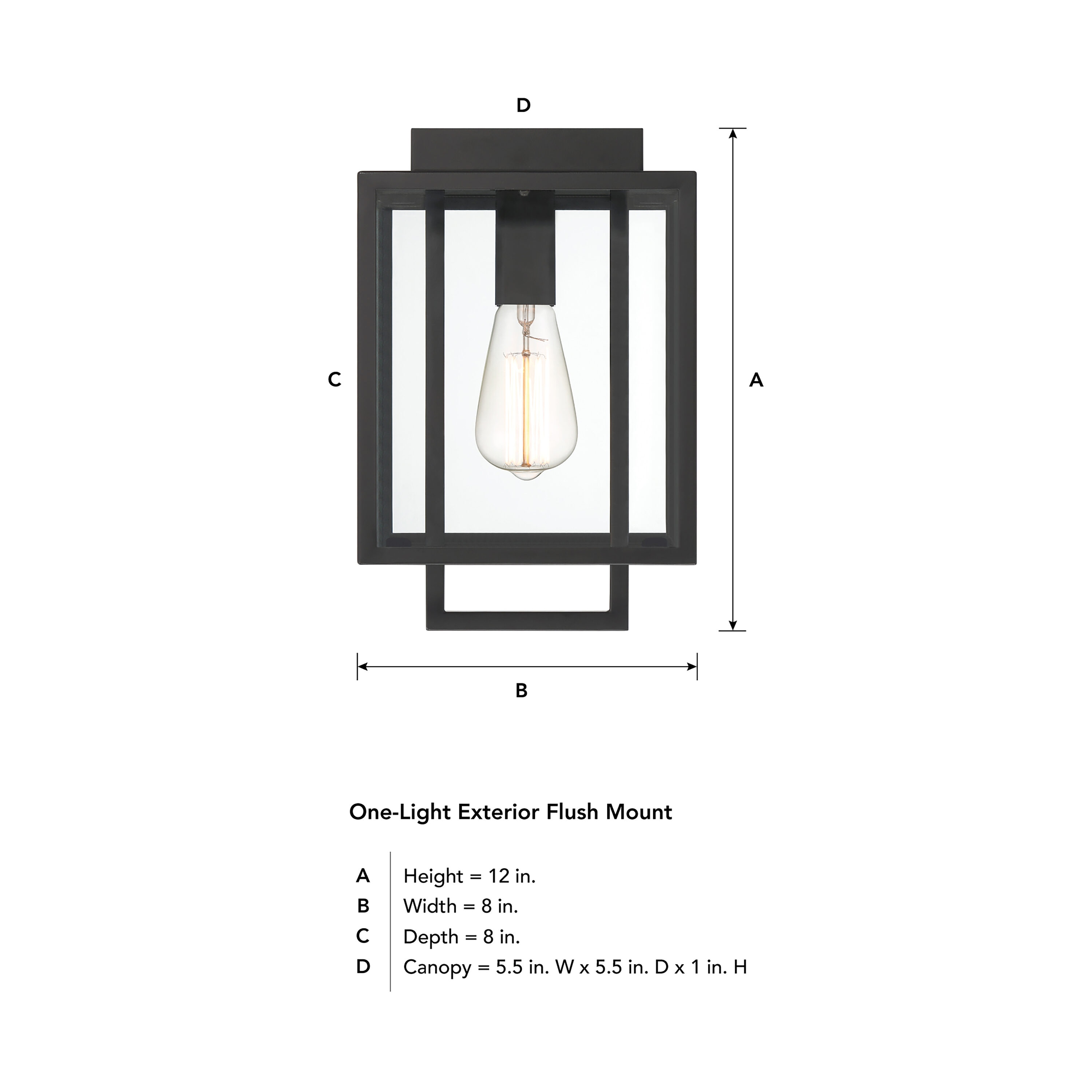 Preston Matte Black Modern Outdoor Wall Lantern with Clear Glass
