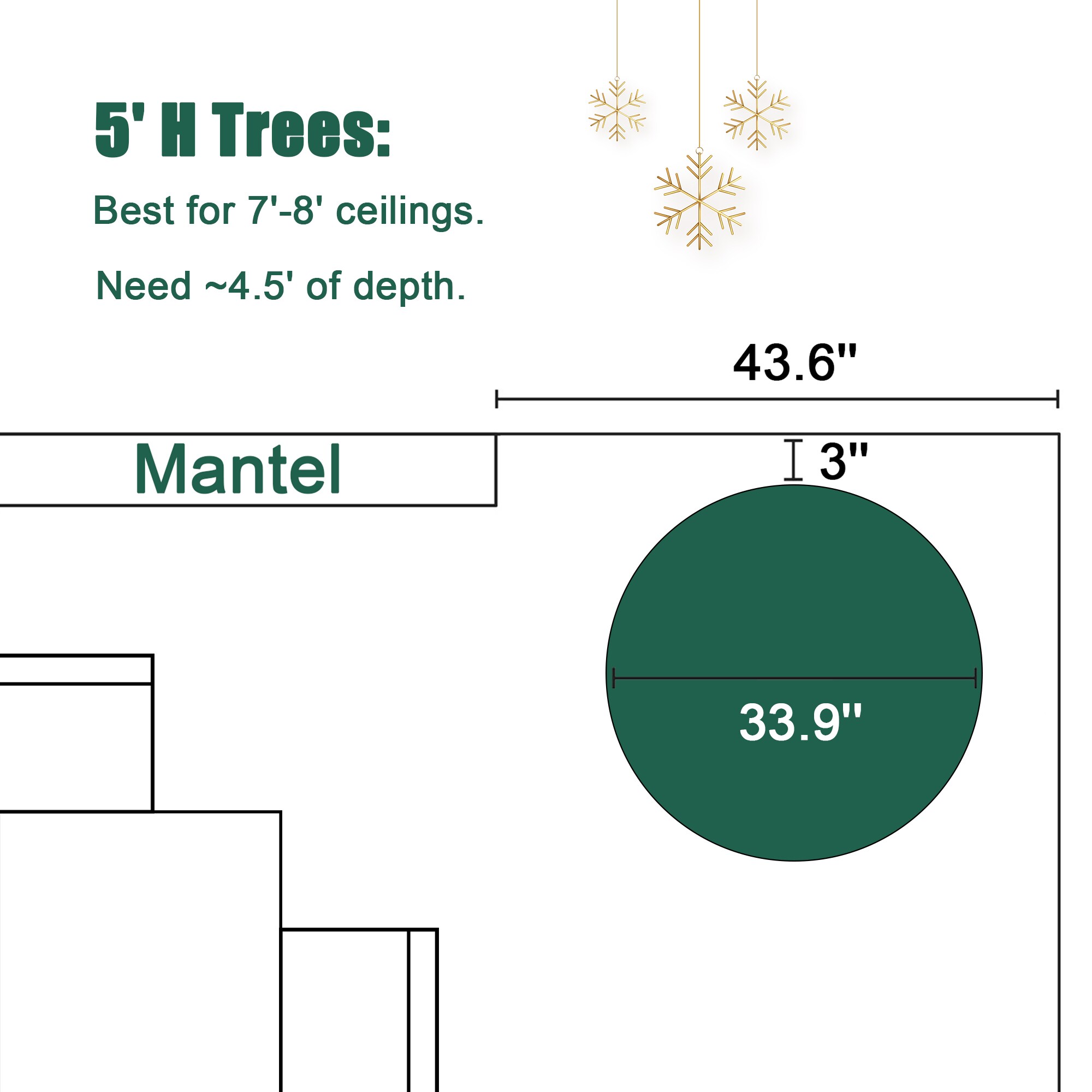 5ft White Flocked Fir Artificial Christmas Tree with LED Lights