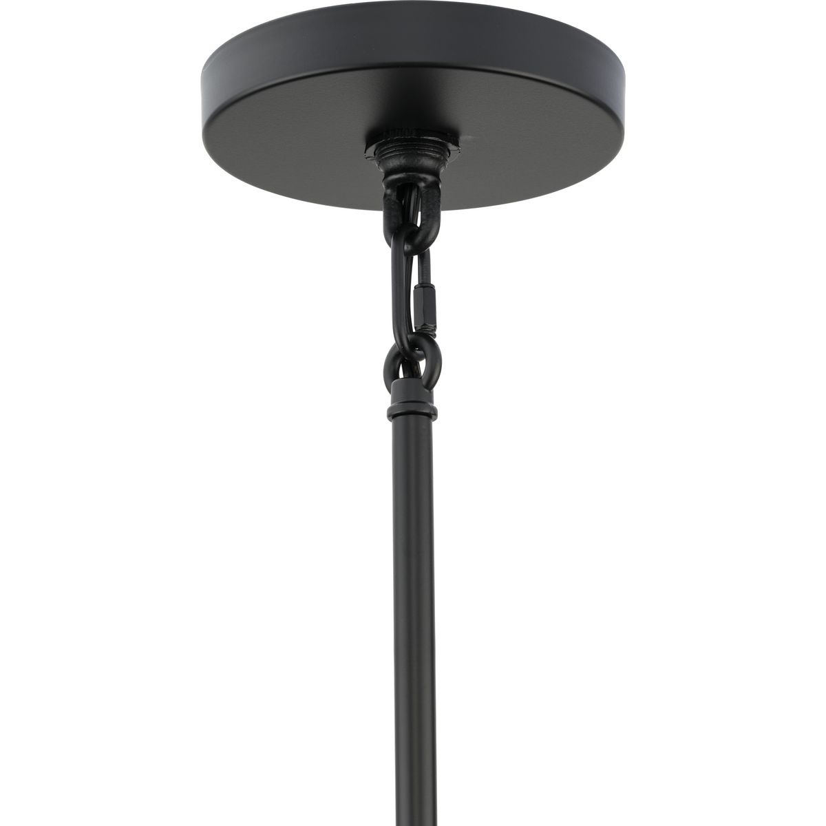 Rivera Matte Black 4-Light Chandelier with Textured Glass