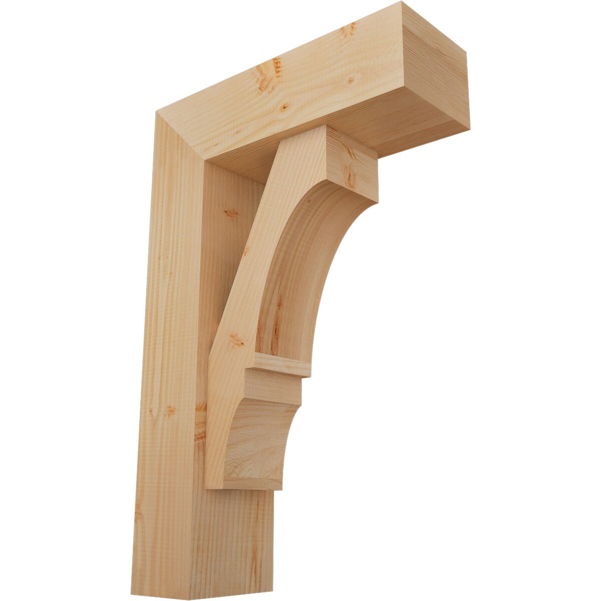 Ekena Millwork 1462173 Balboa block smooth bracket with offset brace 7-1/2-in x 22-in x 34-in Douglas fir Brown Wood Standard bracket