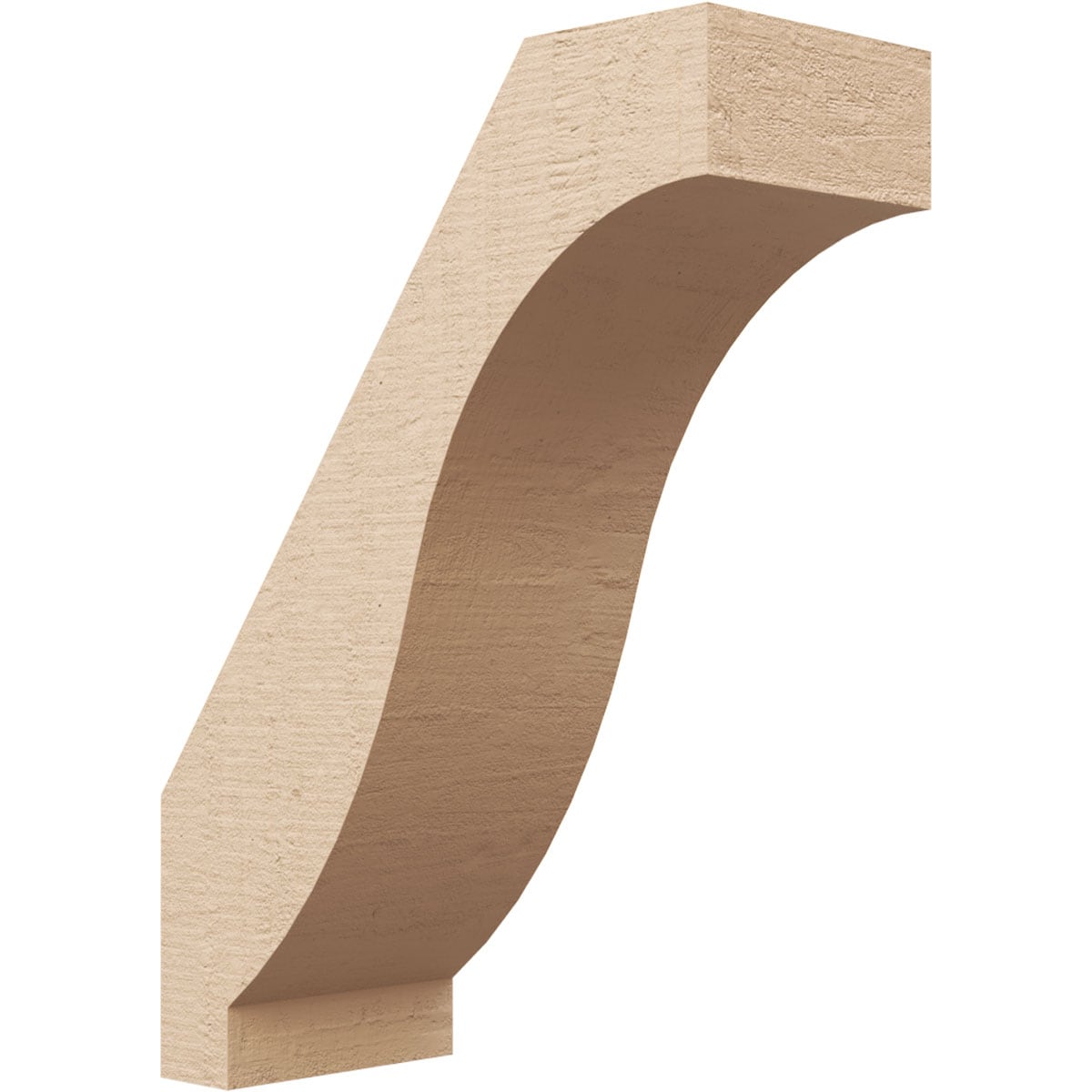 Ekena Millwork BRCUR05X12X16BKRRCPR 5-in x 16-in x 12-in Primed Urethane Baker Rough Cedar Woodgrain TimberThane Knee Brace