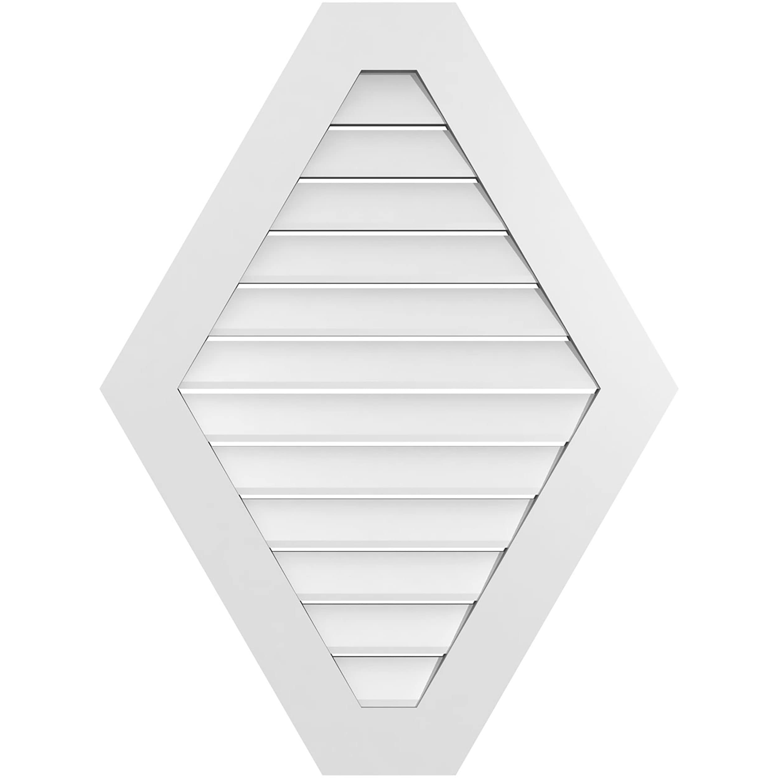 Ekena Millwork GVPHP30X4001SF 30-Inches x 40-Inches Off-white Peaked PVC Gable Louver Vent