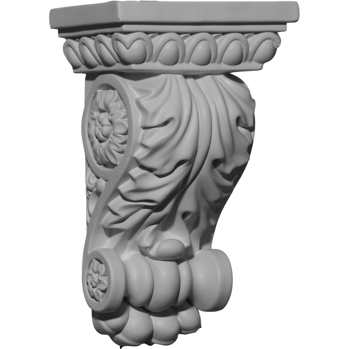 Ekena Millwork COR05X03X08AT 5-in x 3.625-in x 8.375-in Attica Primed White Urethane Paintable Corbel