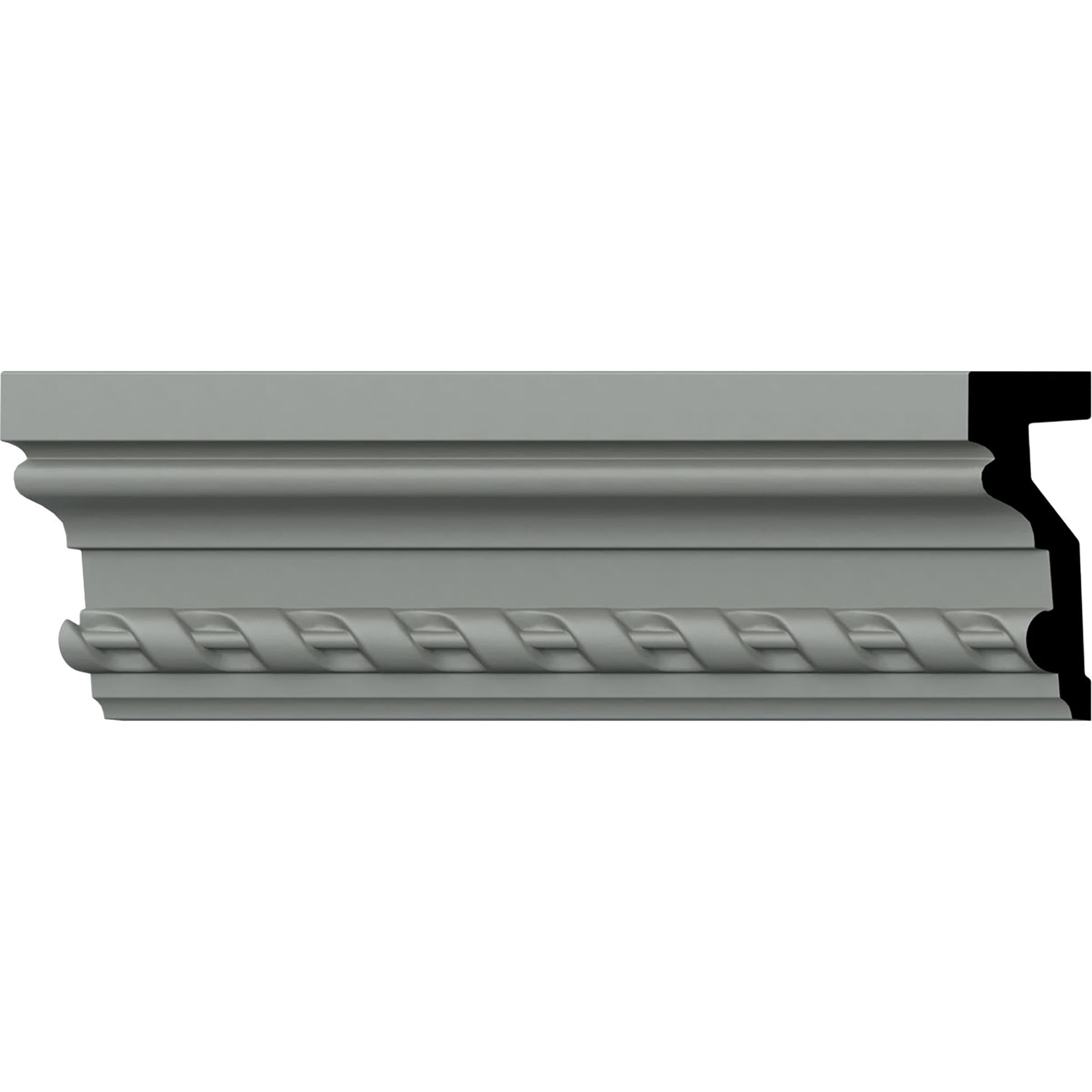 Ekena Millwork CHA04X01RO-CASE-2 Rope 4-1/4-in x 7-ft 10-1/2-in Primed Polyurethane Rope 0 Chair rail Moulding 2 -Pack