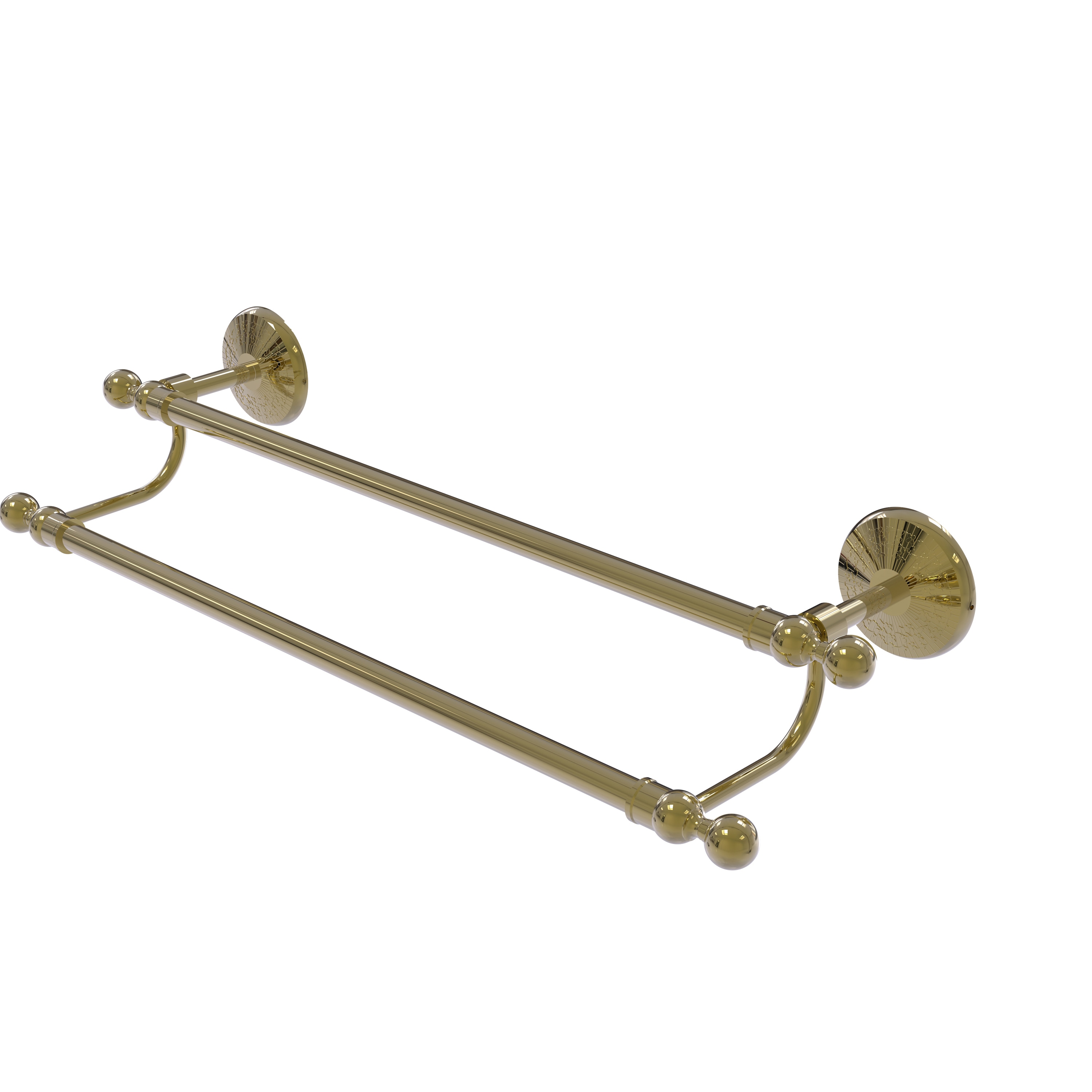 Allied Brass MC-72/24-UNL Monte Carlo 24-in double Unlacquered Brass Wall mount Double Towel Bar
