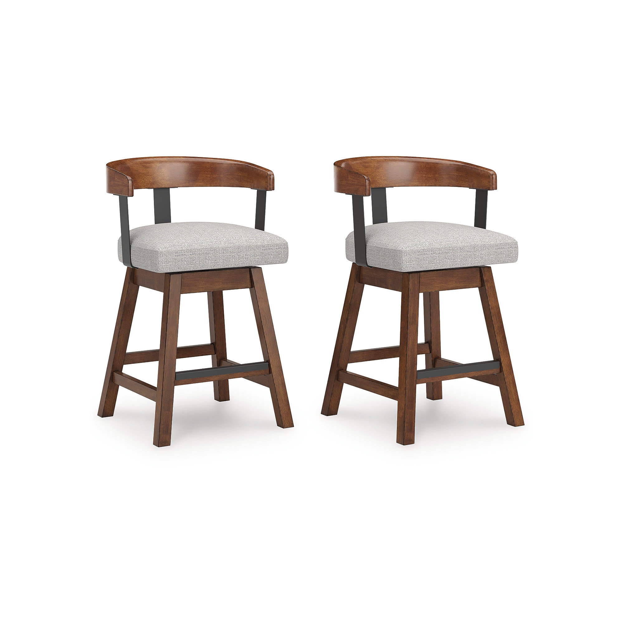 Ralene Light Gray/Brown Counter Height Barstool Set of 2