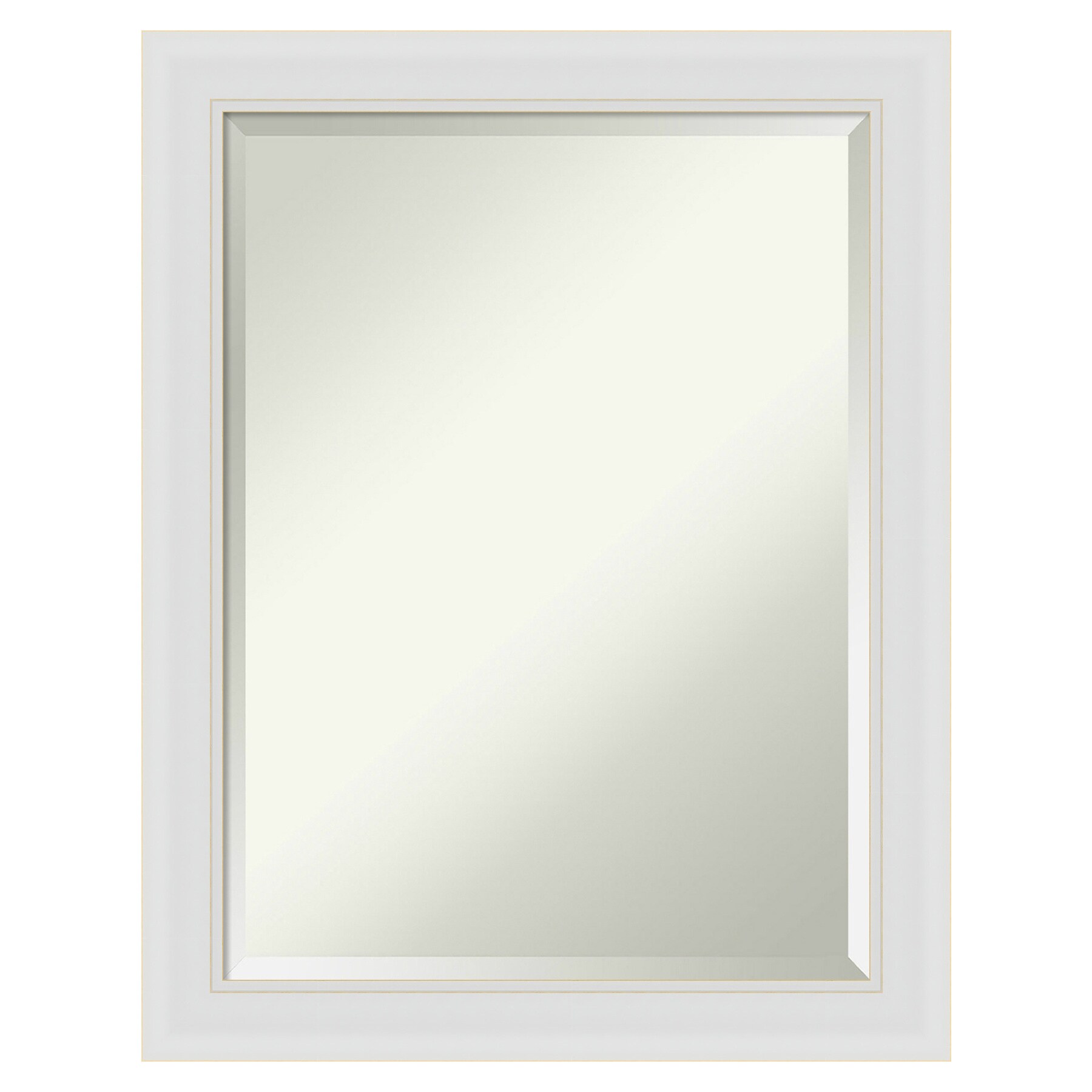 Amanti Art A17005479972 Flair Soft White 22-Inches W x 28-Inches H Rectangle Flair Soft White Framed Wall Mirror