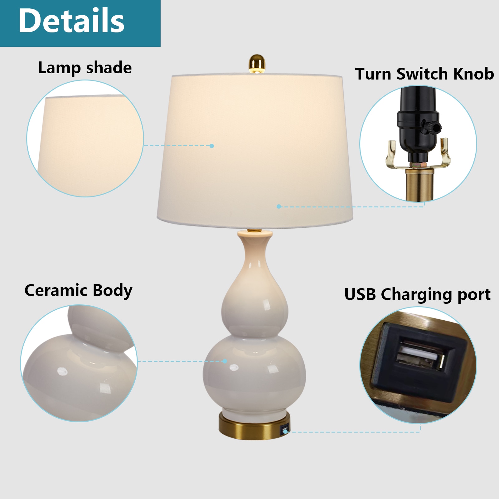 Maxax T08-WH Table-Lamps - View #8