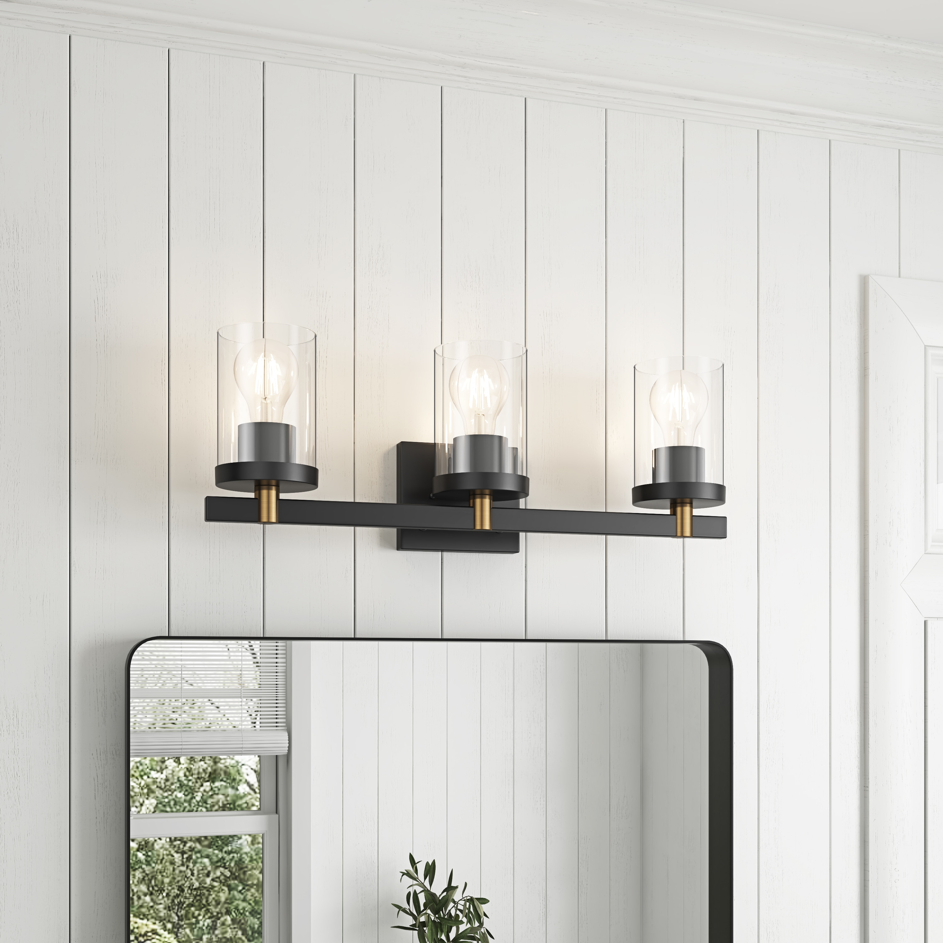 Aiwen HH-V3106-B 23.03-in 3 -Light Black Modern/contemporary Vanity light