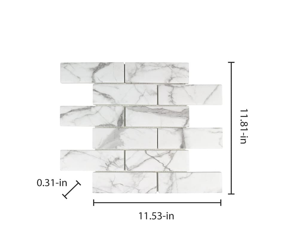 Elida Ceramica Villa Grande White 12-in x 15-in Carrara-look Recycled ...