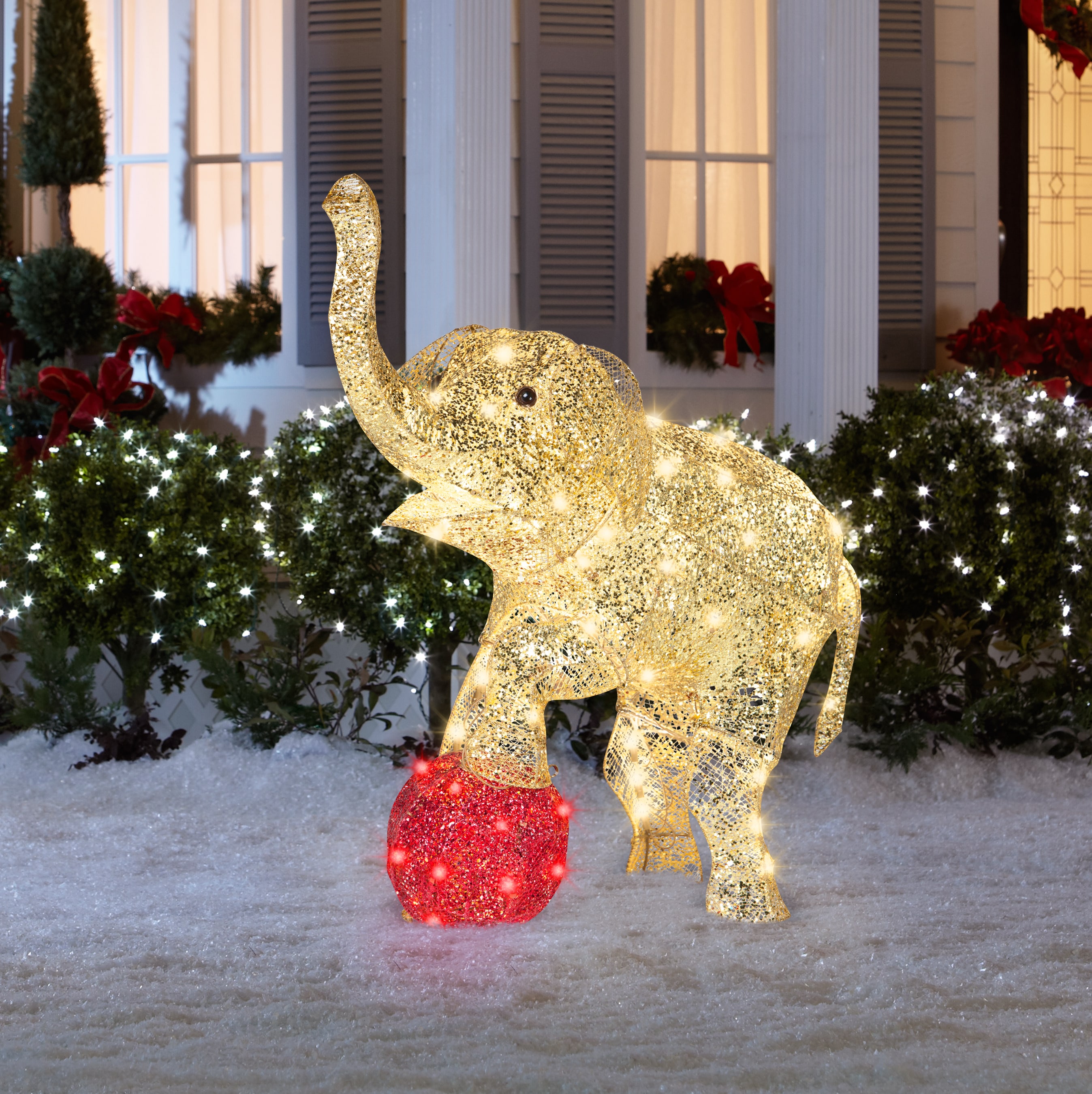 Gemmy 3.31-in Elephant with Yellow LED Lights at