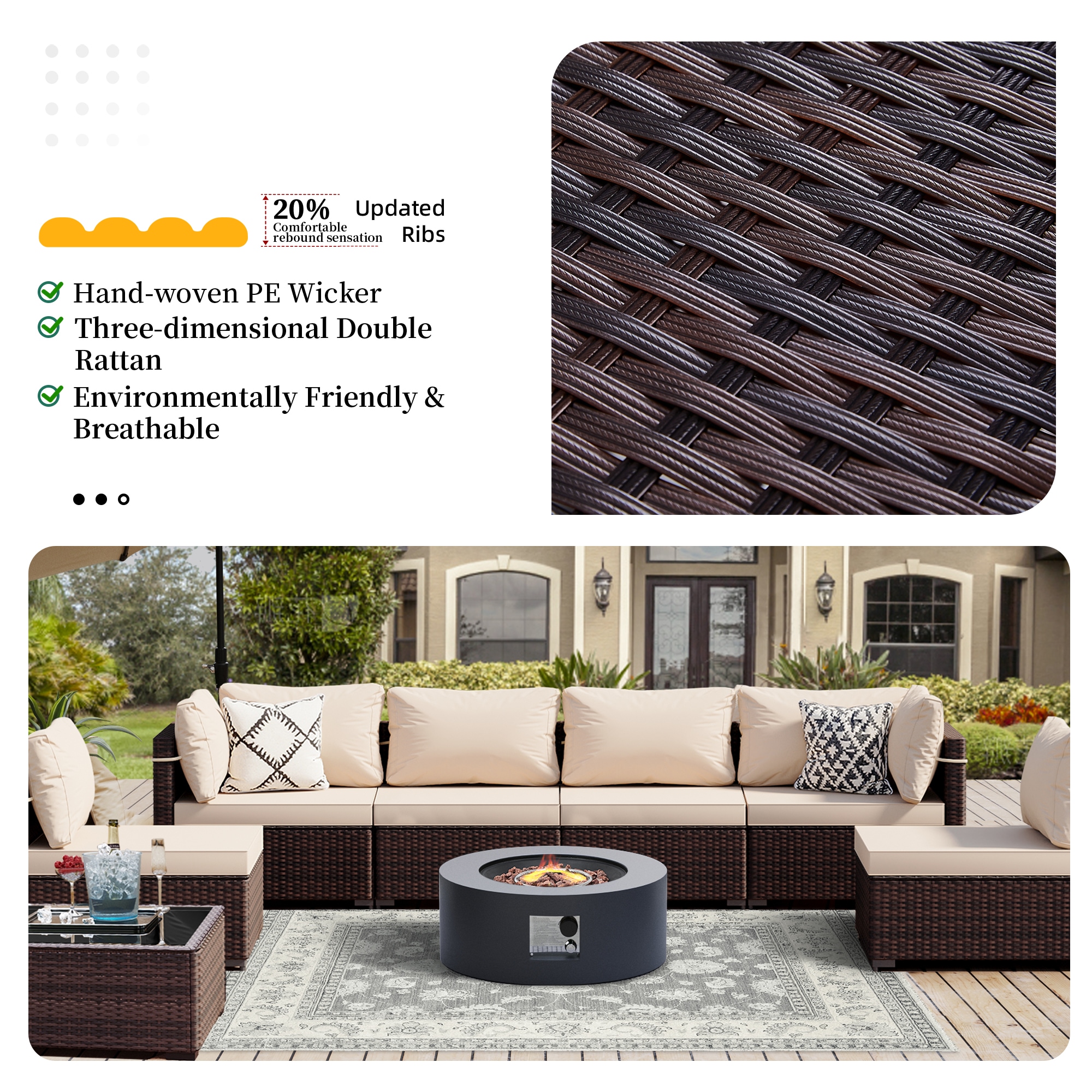 UPHA PL-2CZ-28DK-Z1 Patio-Conversation-Sets - View #5
