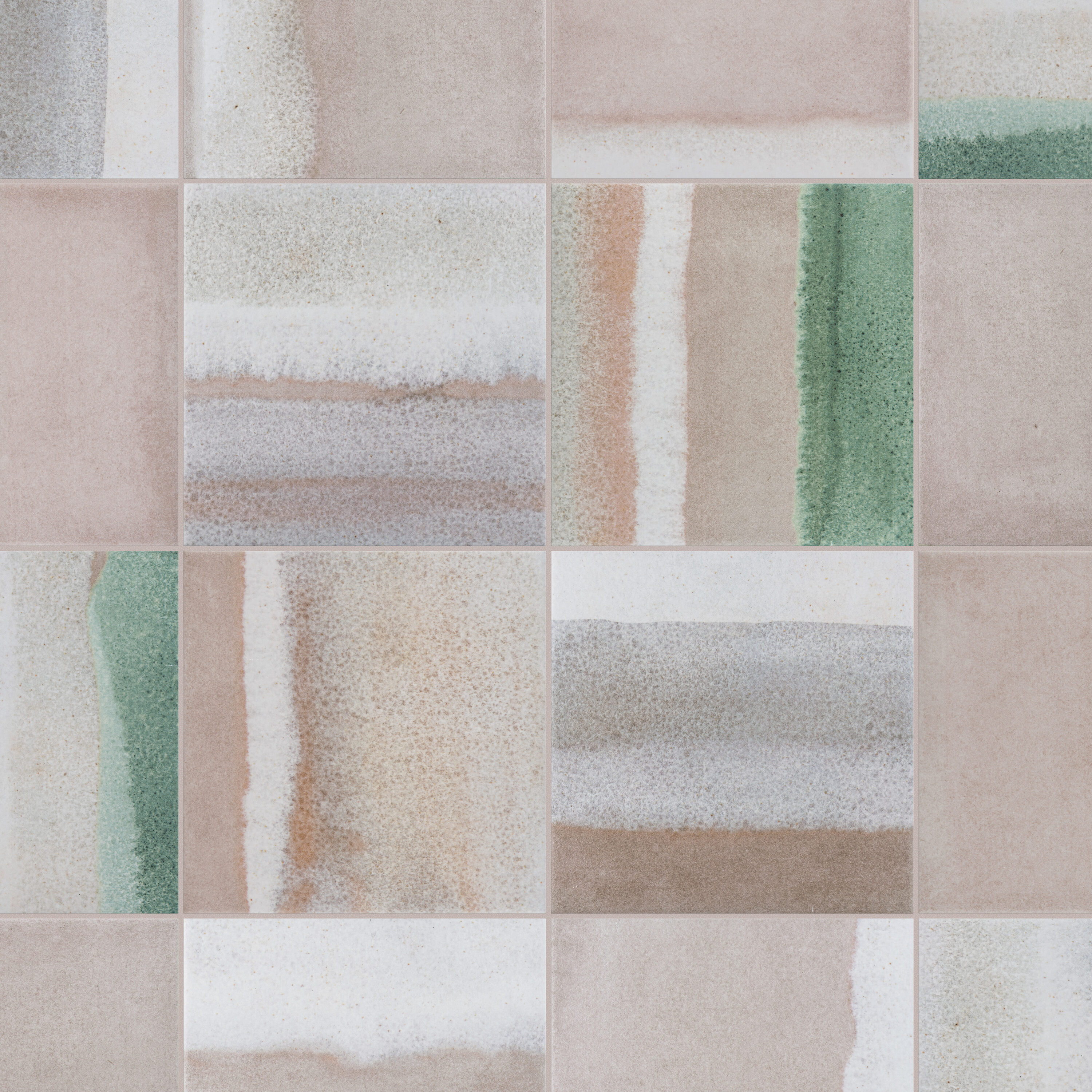 Coastal Breeze 6" x 6" Porcelain Stone Look Tile in Taupe/Green
