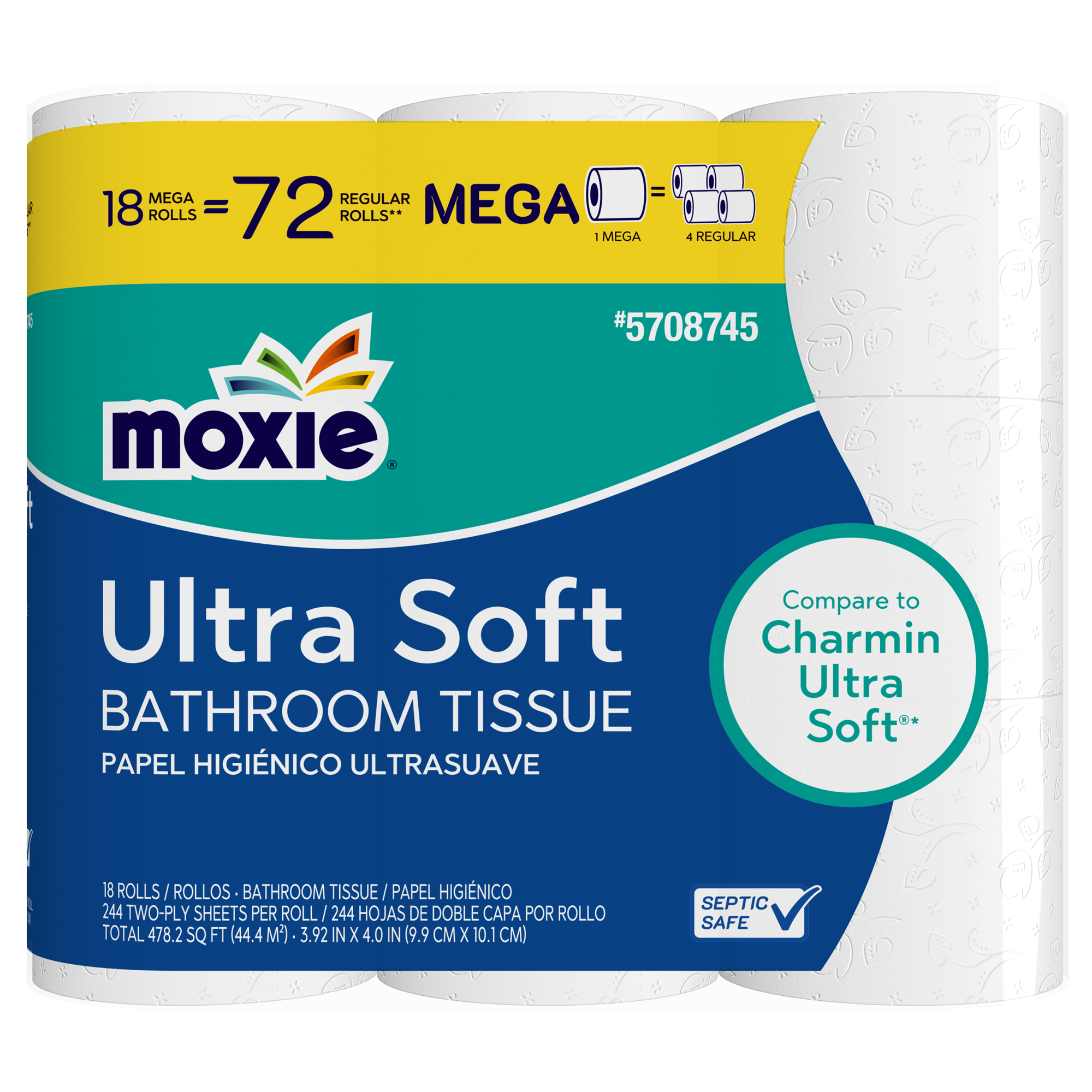 MOXIE 82868 18 -Pack 2-ply Toilet Paper