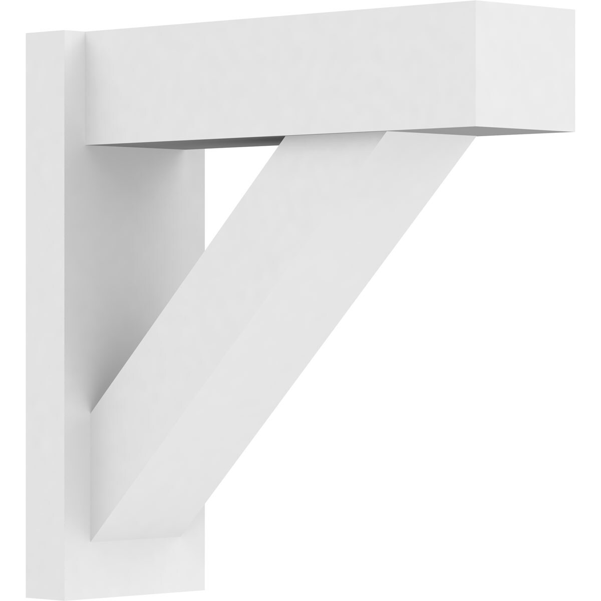 Ekena Millwork OUTP07X20X20TRA05 7-in W X 20-in D X 20-in H Traditional Architectural Grade PVC Outlooker with Block Ends