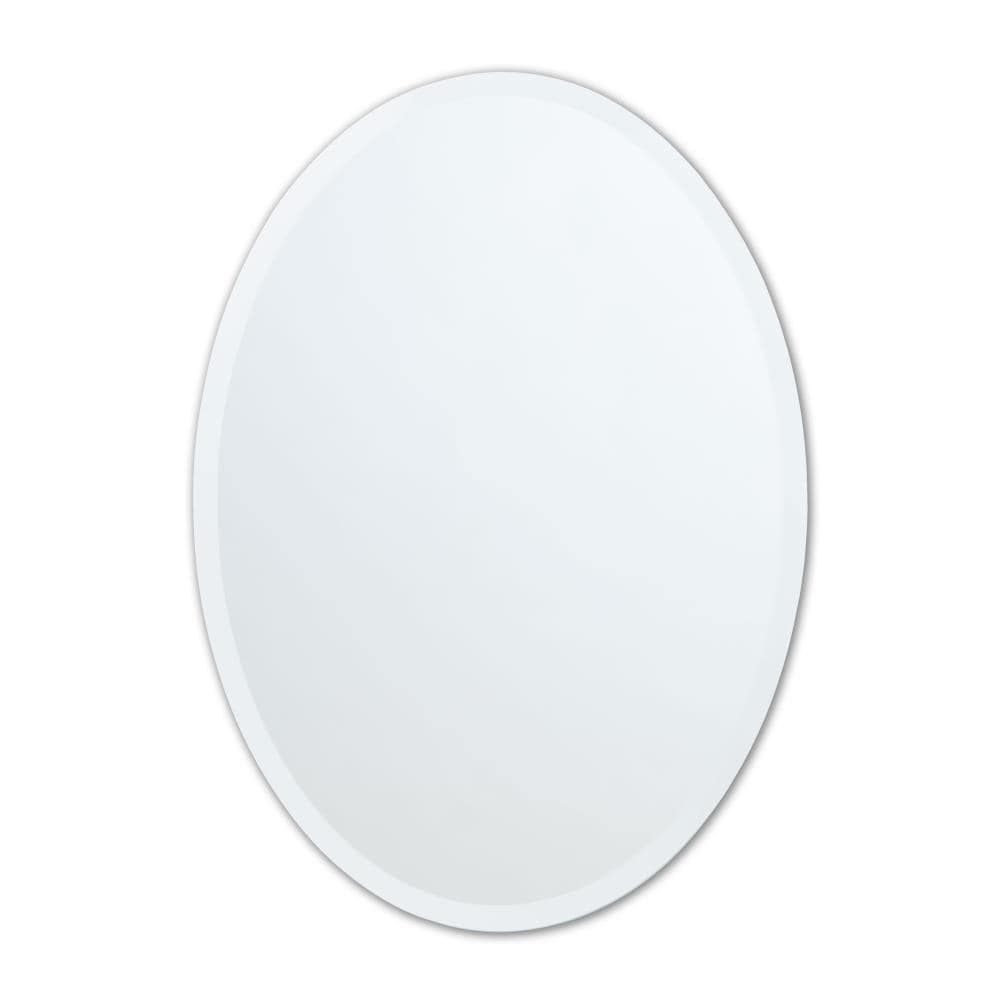 Better Bevel 23.5-in x 33-in Clear Oval Frameless Bathroom Vanity Mirror in  the Bathroom Mirrors department at