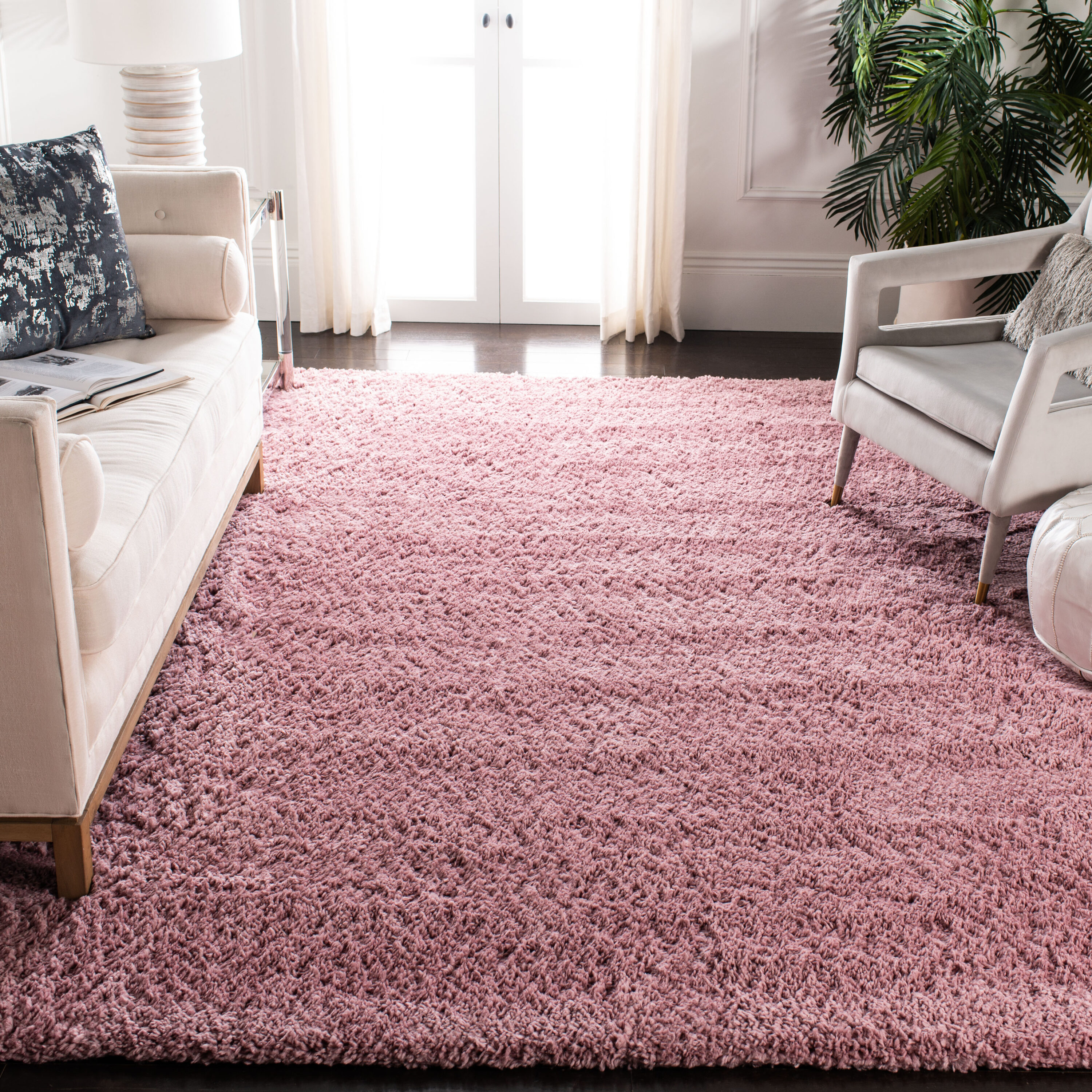 Safavieh FNT800U-6 Fontana Shag Fnt800U Pink 7 x 9 Rectangular Area rug