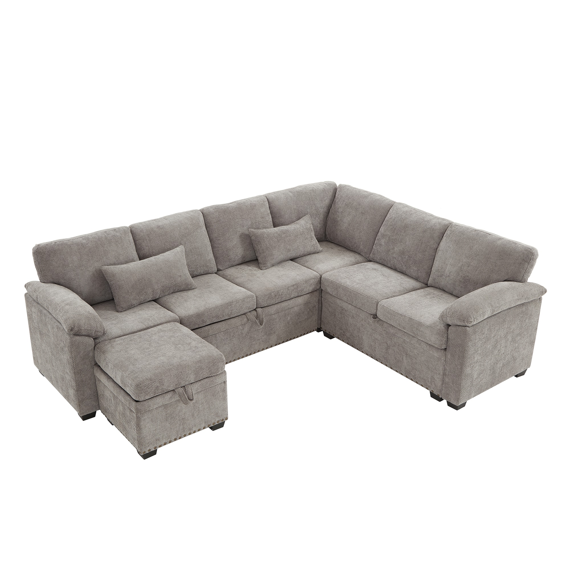 SINOFURN SYA020321BG 97.2-in W Modern Gray Chenille 6+seats Sleeper