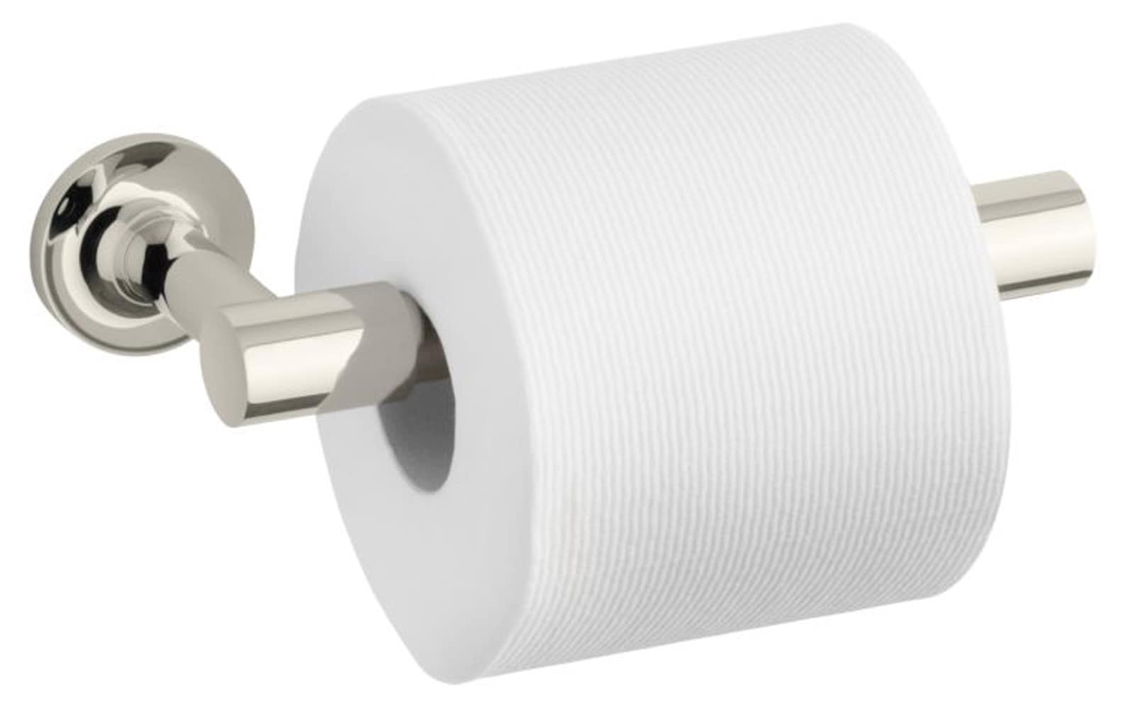 KOHLER Purist Vibrant Polished Nickel Wall Mount Pivot Toilet Paper Holder