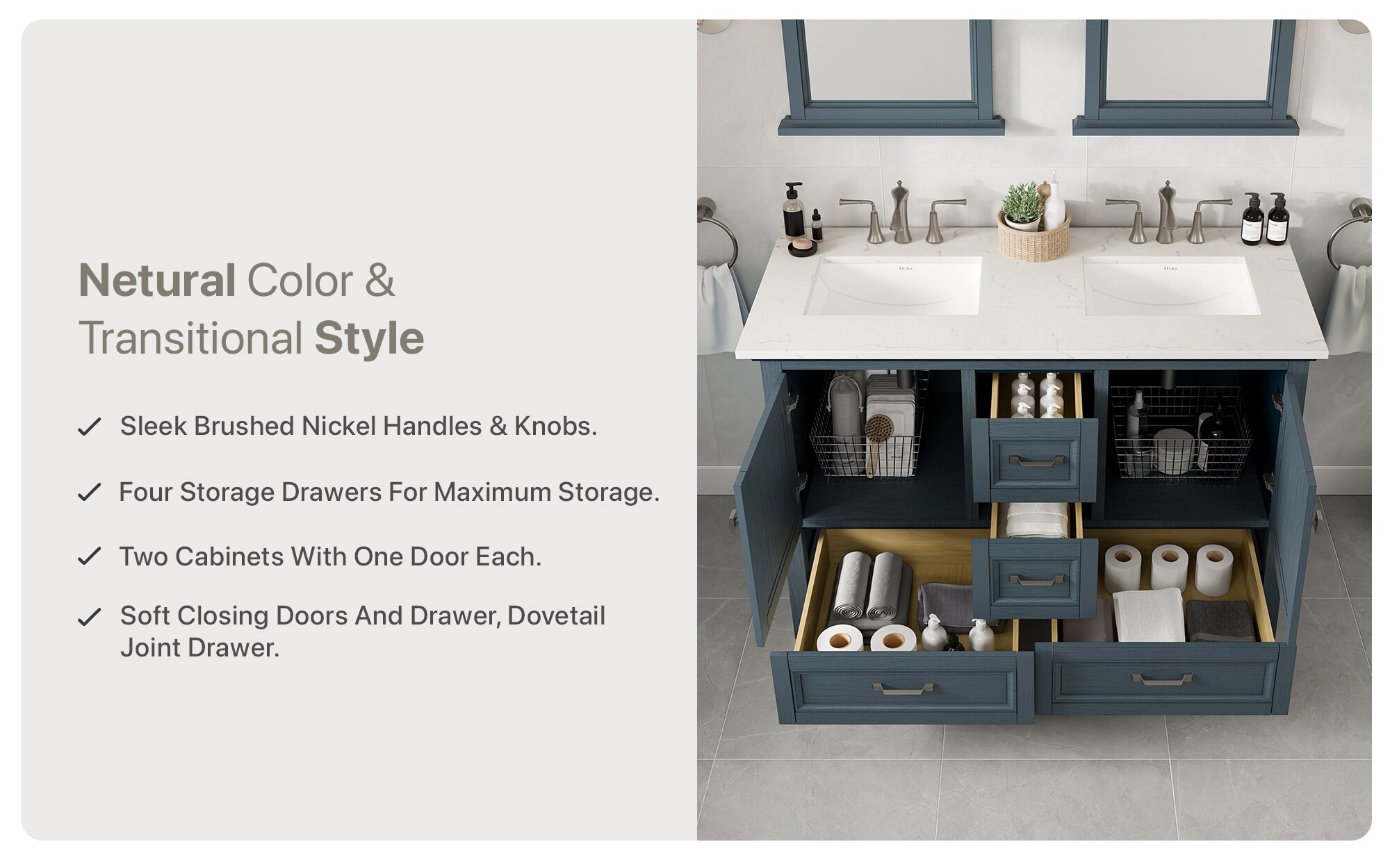 Eviva EVVN612-48AB-DS-Q Bath-Vanity-Combo - View #9