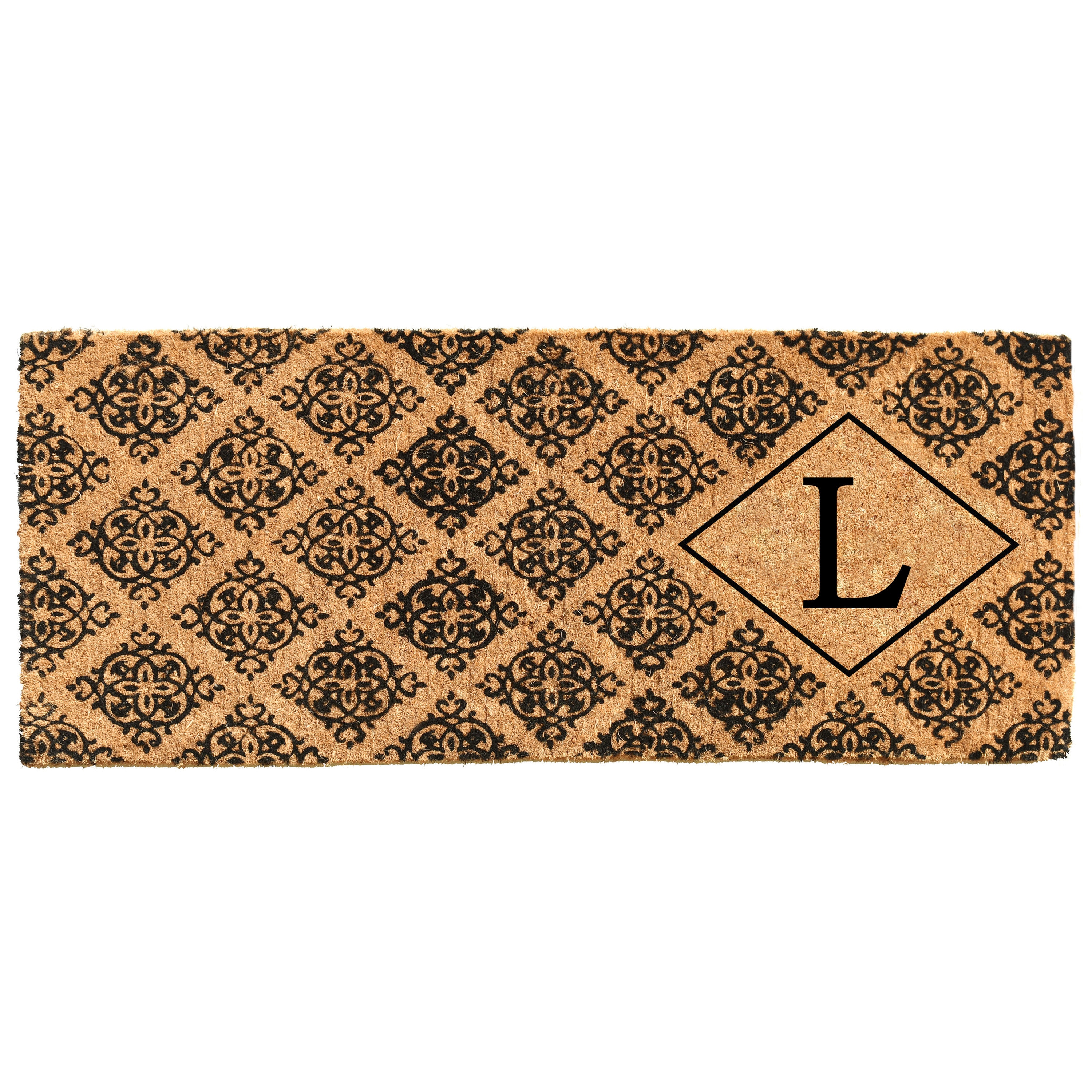 Callowaymills 103331846L 2-ft x 4-ft Natural/Black Coir Rectangular Indoor or Outdoor Decorative Door Mat