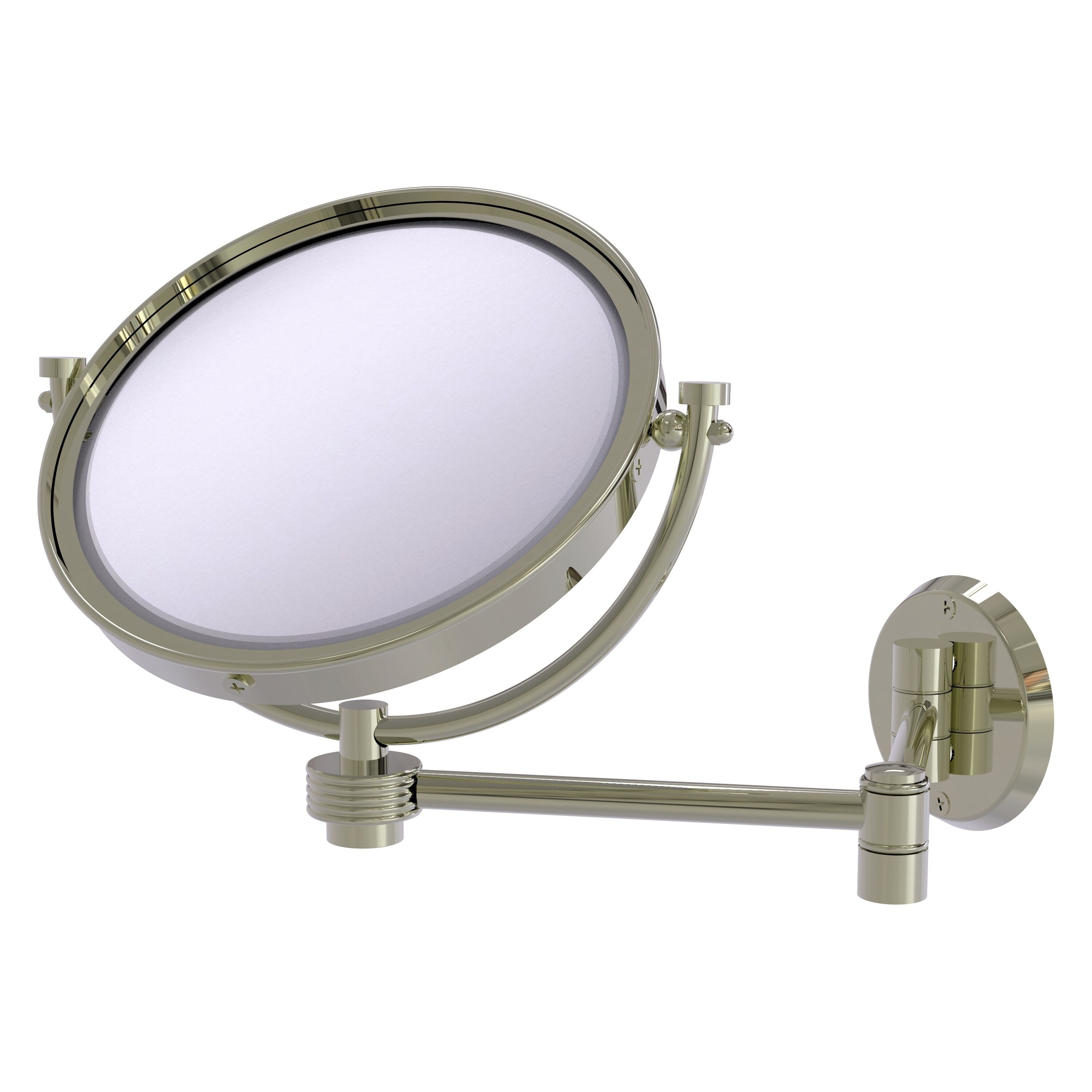 8-in x 10-in Polished Gold Double-sided 5X Magnifying Wall-mounted Vanity Mirror | - Allied Brass WM-6G/5X-PNI