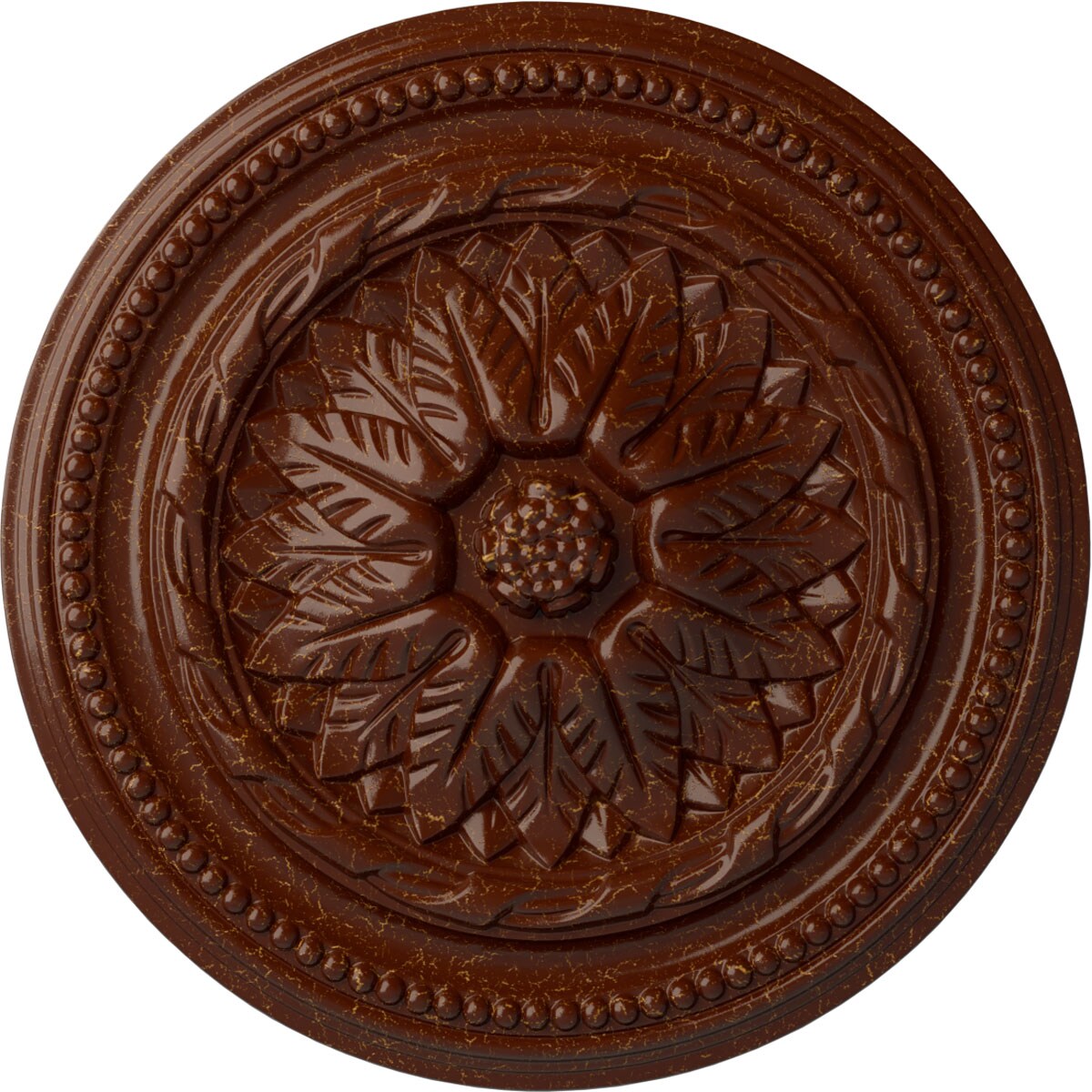 Ekena Millwork CM16WGBMC Wigan 16-in W x 16-in L Painted Burnished Mahogany Crackle Polyurethane Whole Ceiling Medallion
