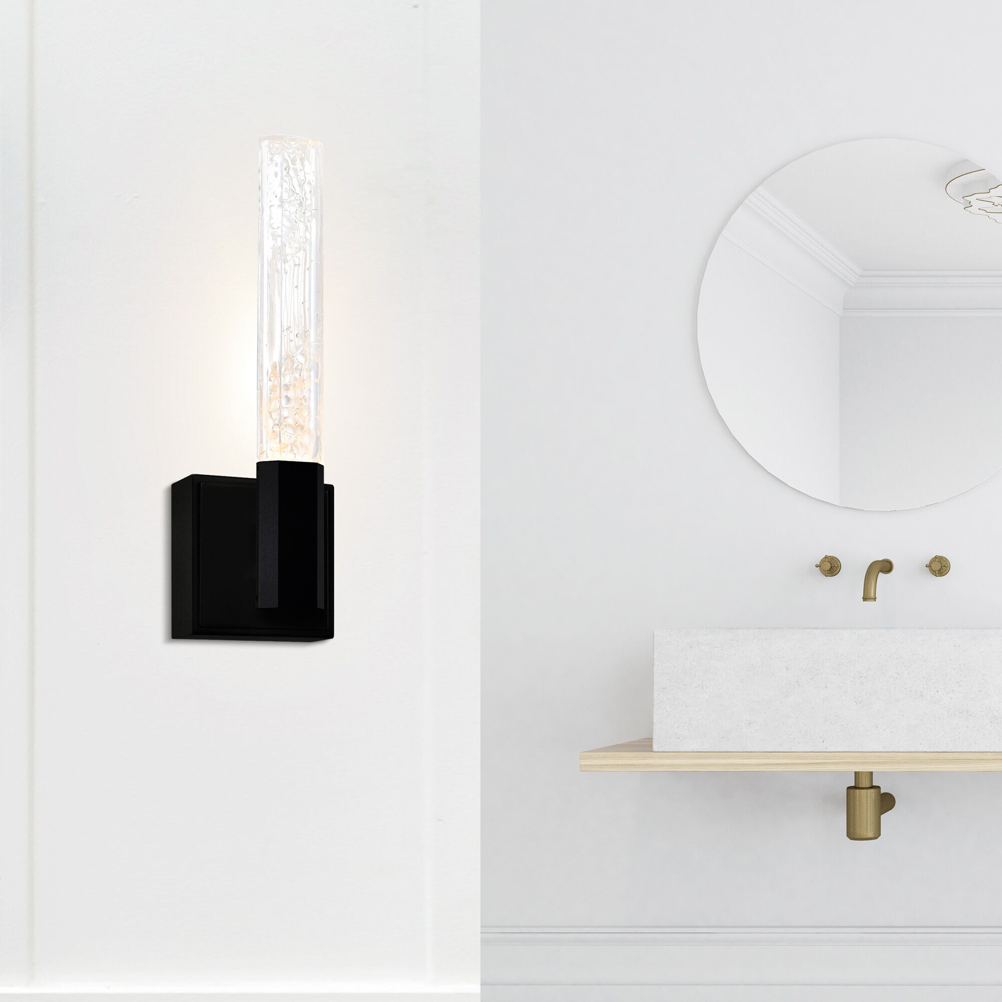 CWI Lighting 1589W5-101 Greta 4.3-in W 1 -Light Multiple finishes Black Integrated LED Wall Sconce