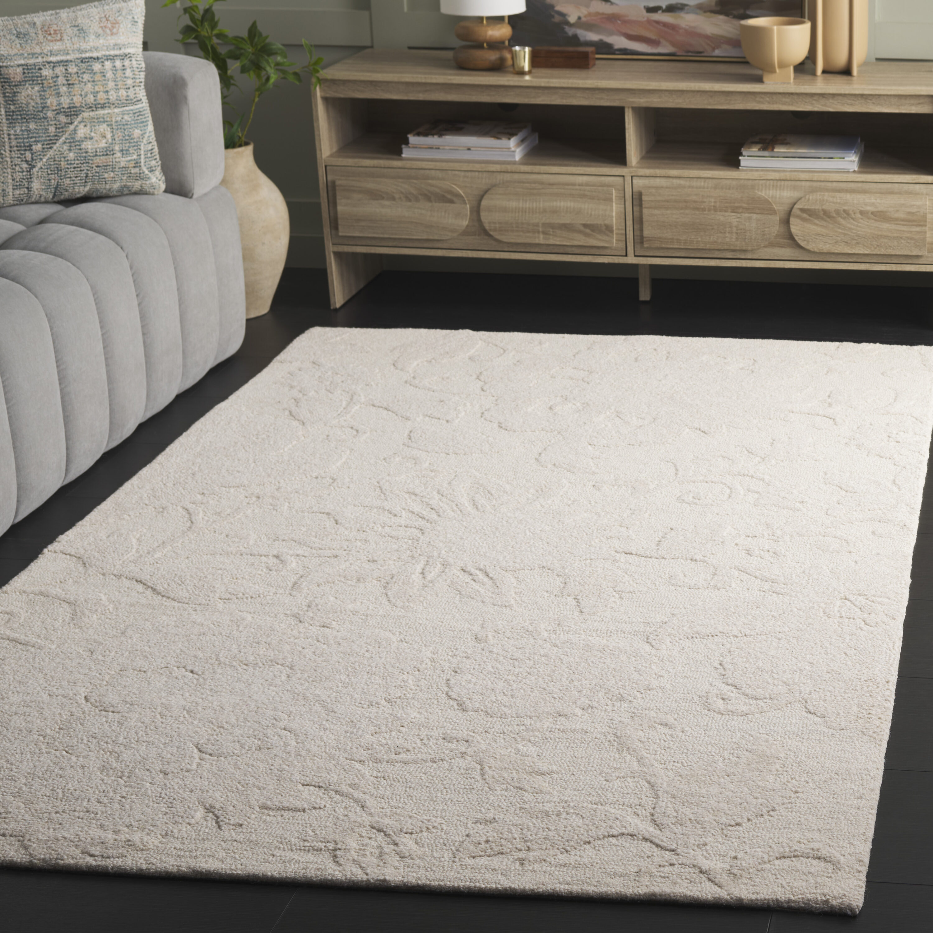  Blossom 404 Ivory Country Floral 5ft x 8ft Medium Rectangle Rug