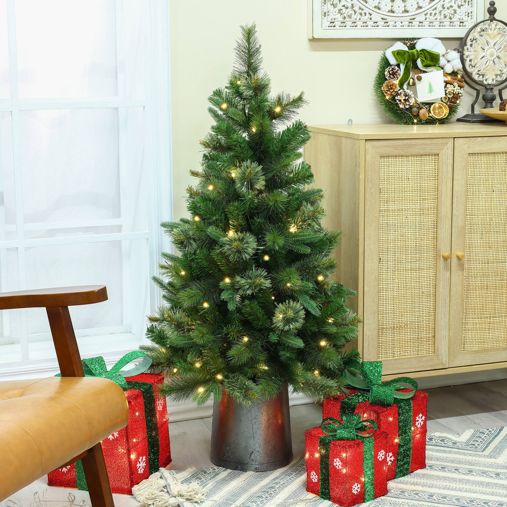 LuxenHome WHAP1787 Artificial-Christmas-Trees - View #2