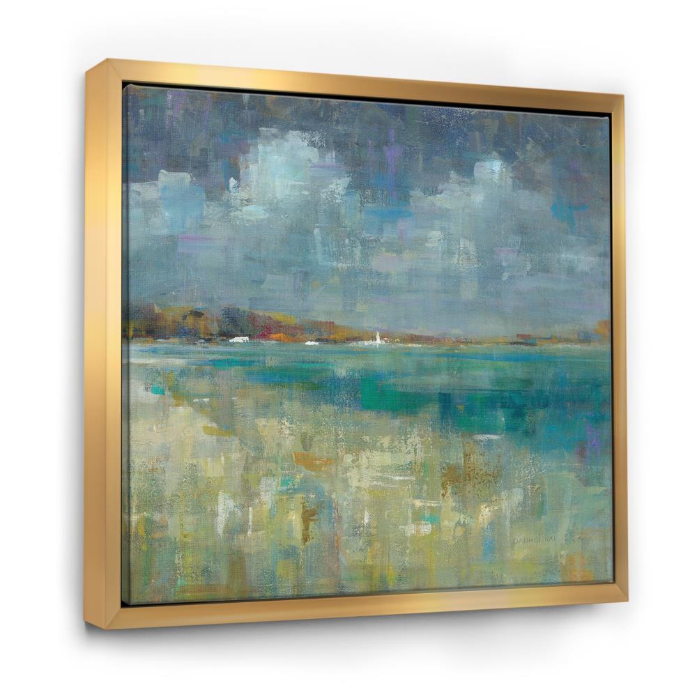 Designart FL30581-30-30-GD Gold Wood Floater Frame 30-in H x 30-in W Coastal Print on Canvas
