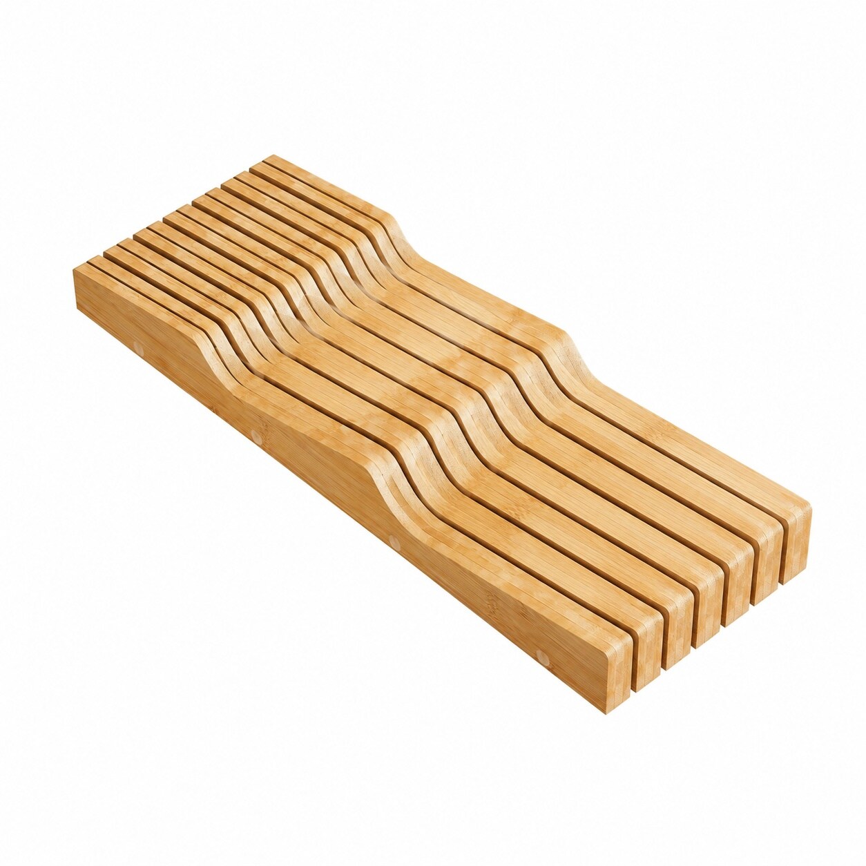 Aoibox  Bamboo In Drawer Knife Block for 13 Knives Knife Drawer Organizer Countertop Storage Kitchen for Home Use