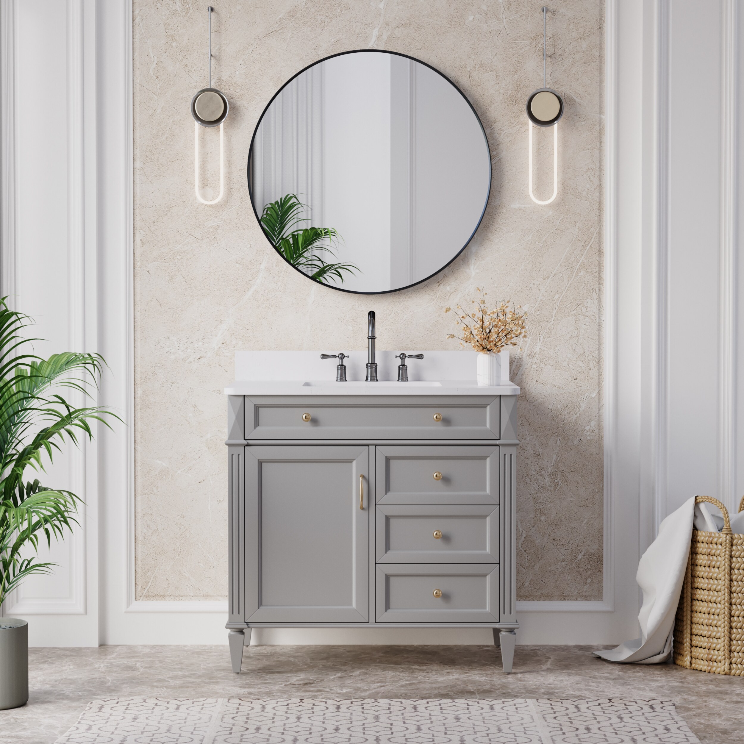 Forclover MRE-R3232MB Framed-Bath-Mirrors - View #2