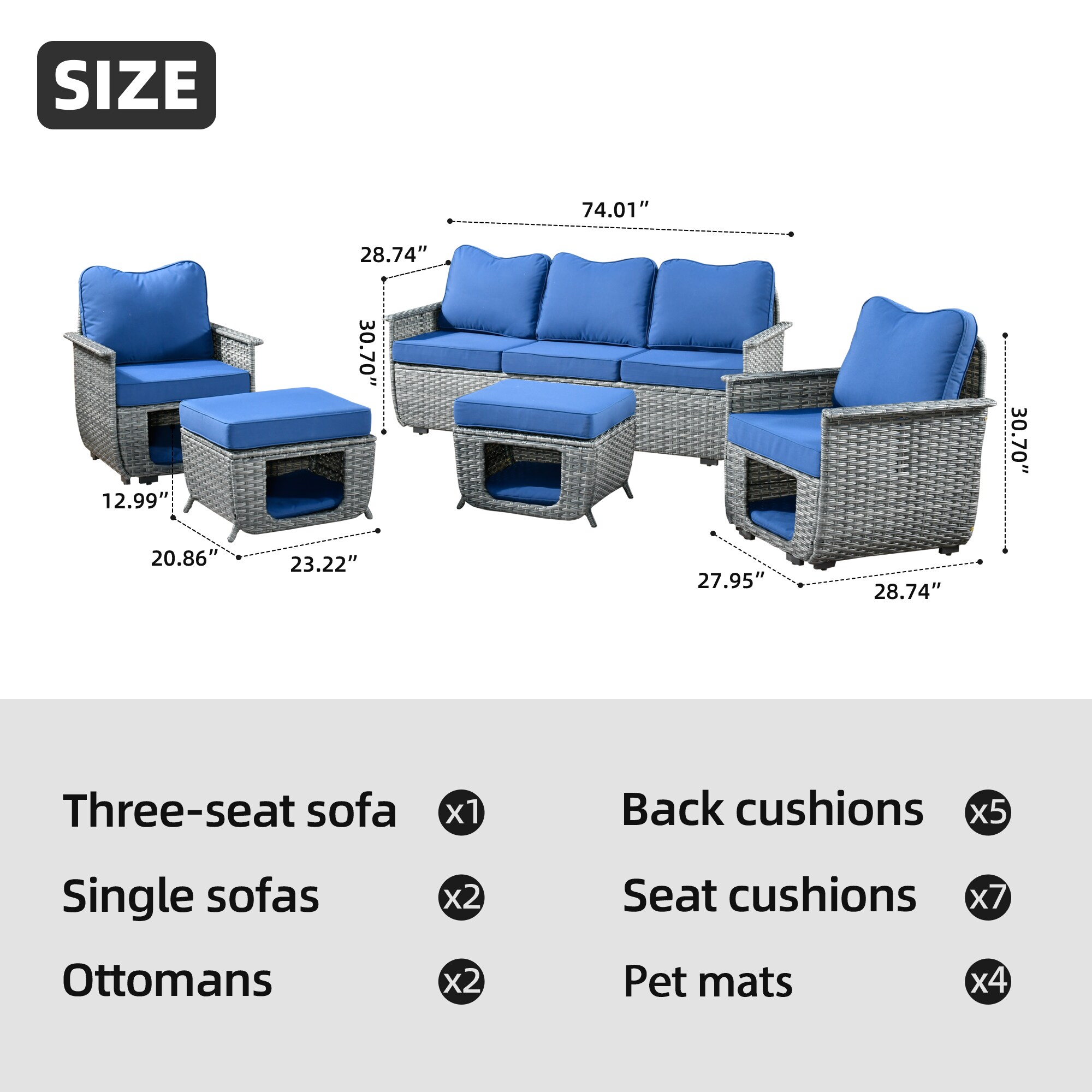 Ovios BP702 Patio-Conversation-Sets - View #7