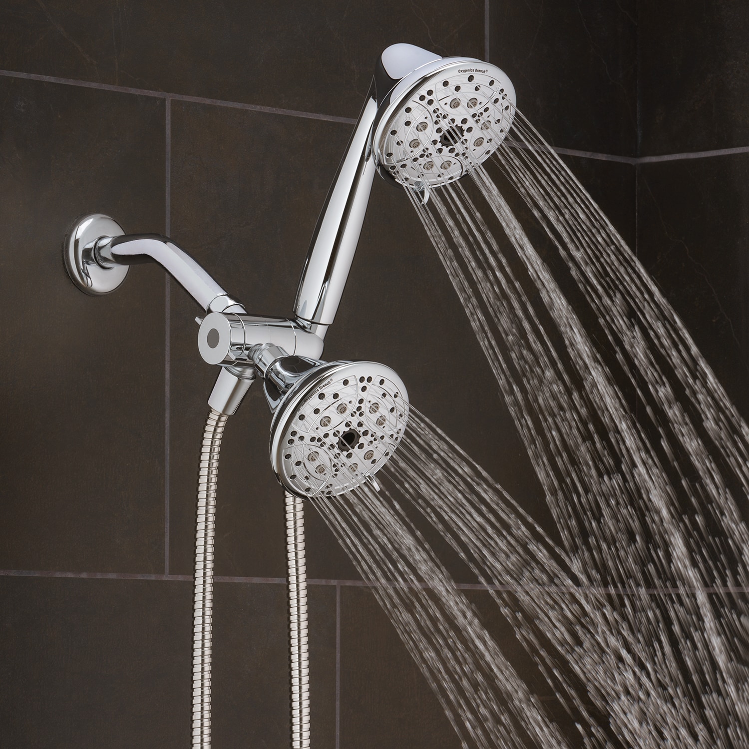 Oxygenics Drench Chrome 4-in Round Dual/Combo Filtered Shower Head 1.8 ...