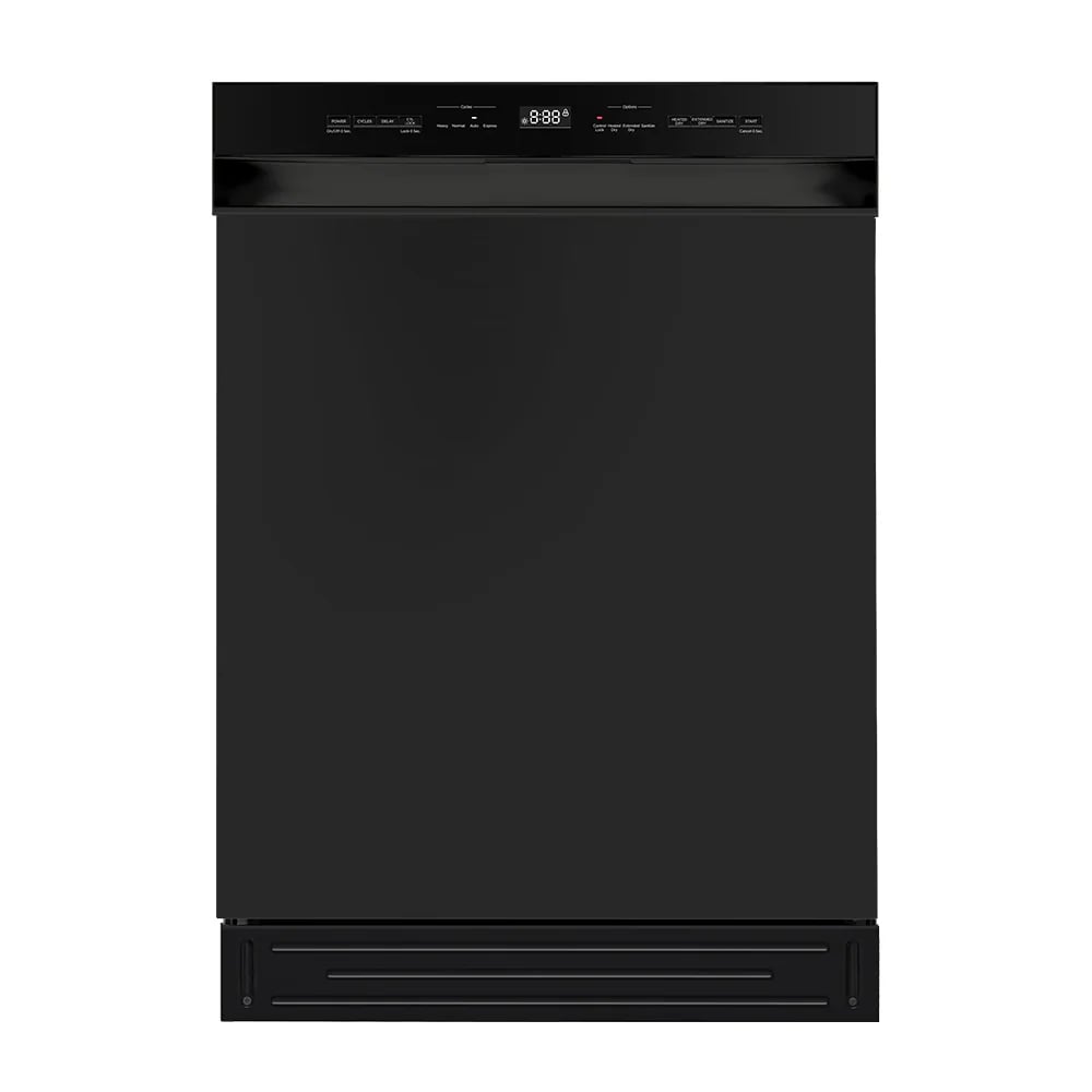 Midea MDF24P2BBB 24-in Front Control Built-in Dishwasher ( Black ) ENERGY STAR, 52-Decibel Standard Sound Level