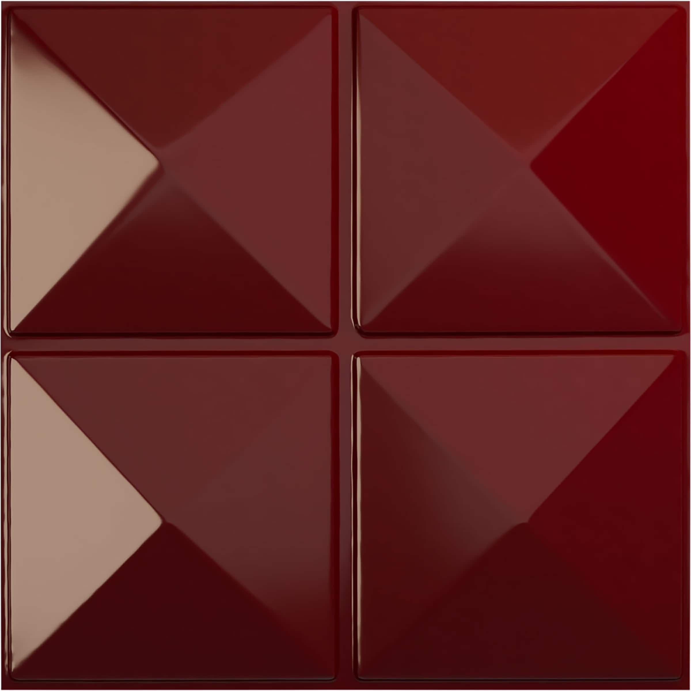 Ekena Millwork WP20X20RIHML 19-5/8-in x 19-5/8-in Embossed Paintable/Stainable Red PVC Wall Panel (