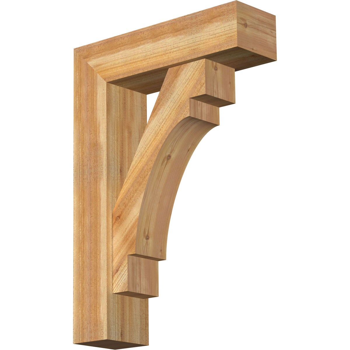 Ekena Millwork 1463085 Merced block rough sawnbracket with offset brace 8-in x 28-in x 40-in Western red cedar Brown Wood Standard bracket