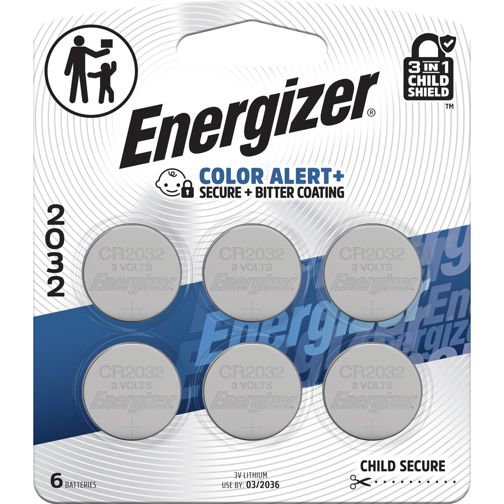 Energizer 2032BP-6 Lithium CR2032 Coin Batteries 6 -Pack