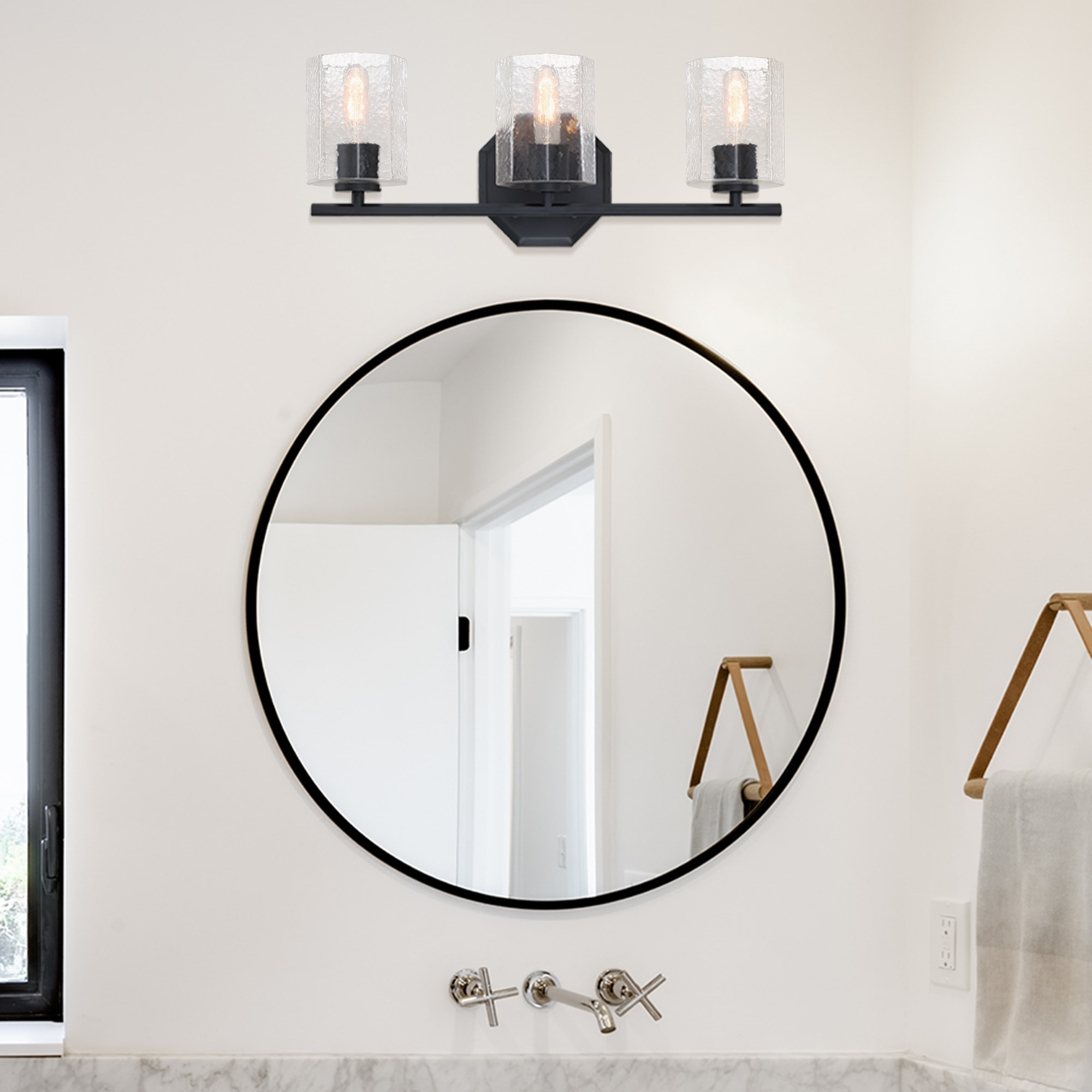 Designers Fountain D309M-3B-MB Haven 24-in 3 -Light Matte Black Transitional Vanity light
