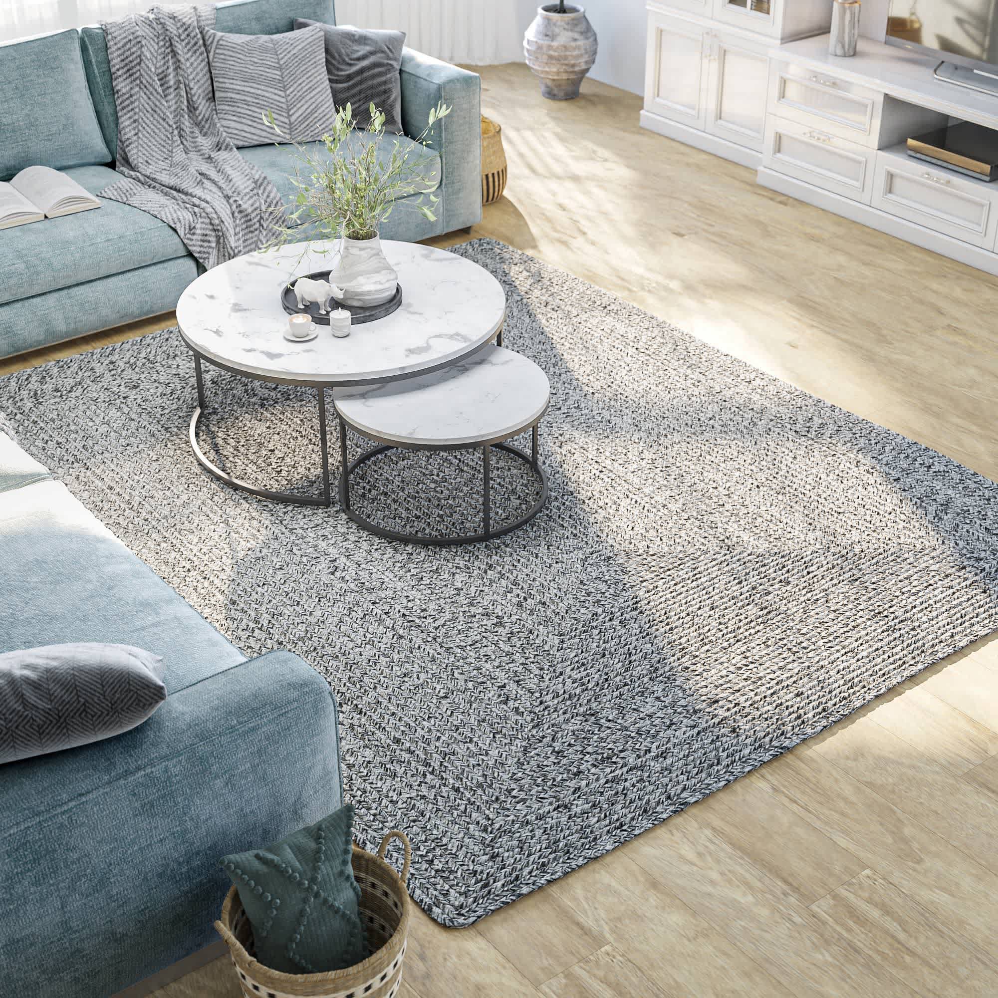 Belleze 014-HG-90004-LG Area Rug Modern Solid Colored Indoor Outdoor Rug 8 Ft by 10 Ft Light Gray